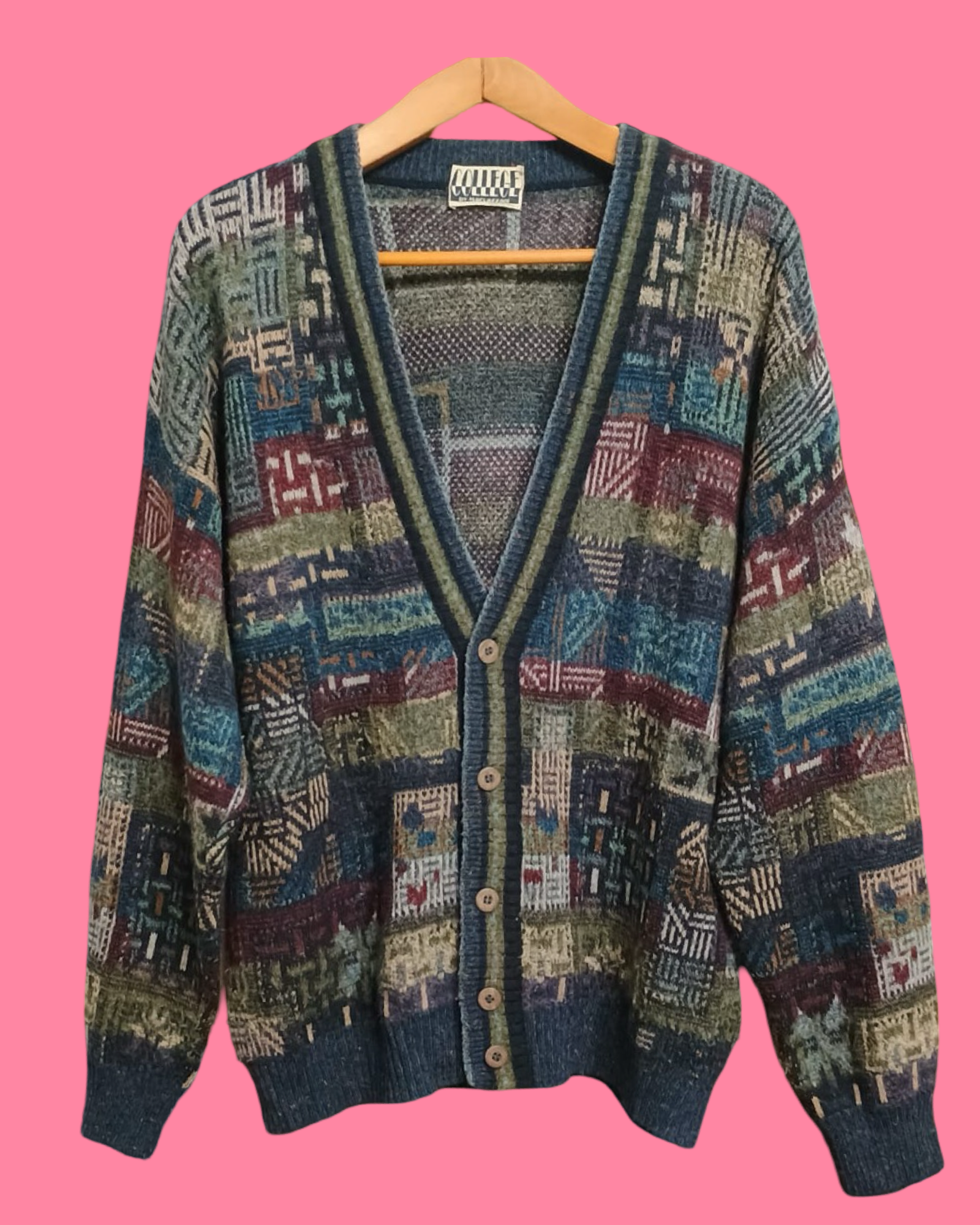 Vintage Multicolor Fantasy 90's Cardigan Unisex Size L