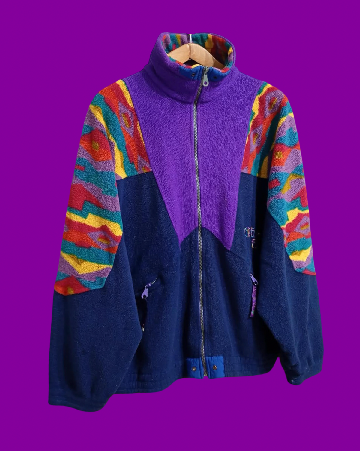 Vintage Multicolor Fantasy 90's Rare Fleece Unisex Size L
