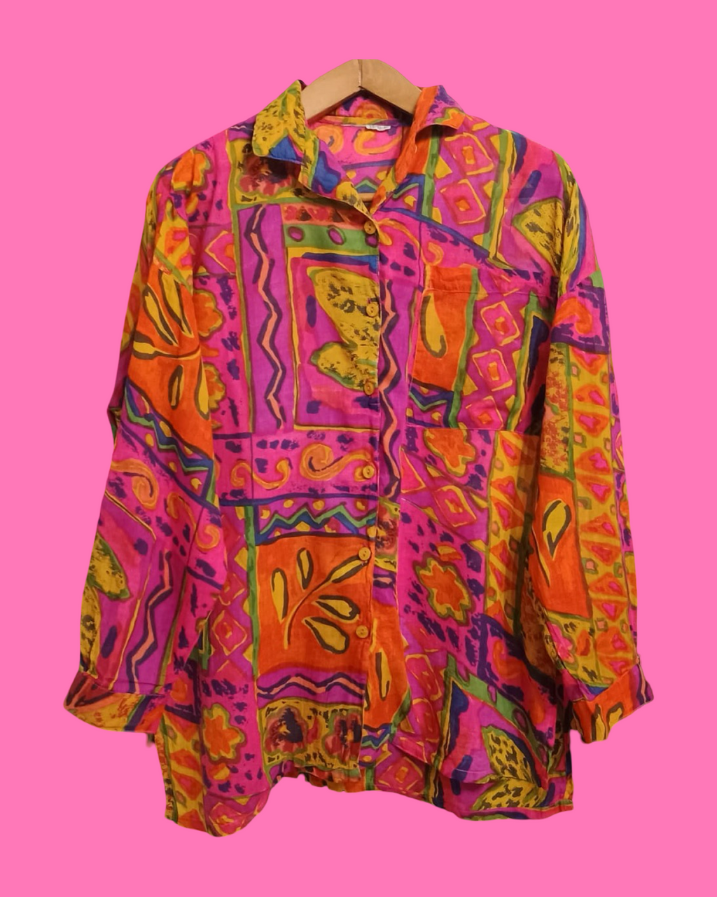 Vintage Multicolor Fantasy 90's Shirt Woman Size L