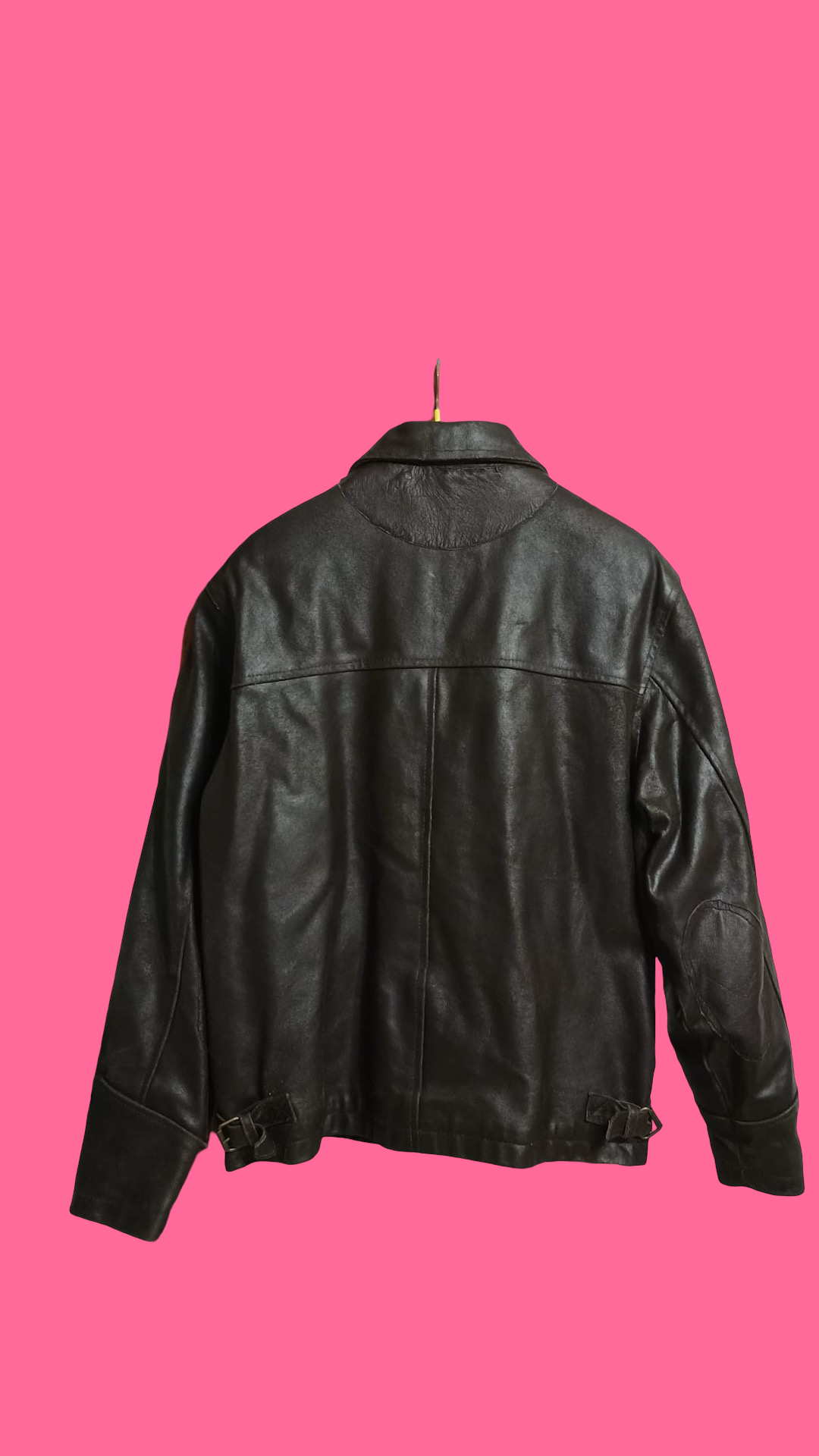 Vintage Brown 90's Spring Leather Jacket Unisex Size L