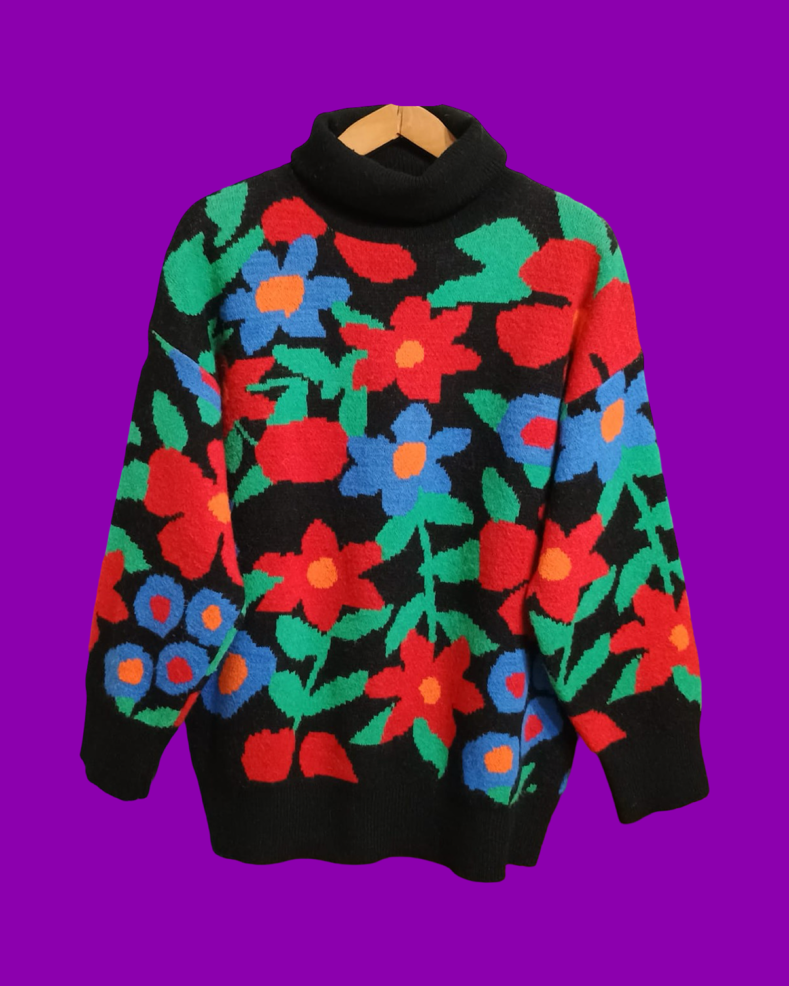 Vintage Multicolor Fantasy 90's Sweater Woman Size XL