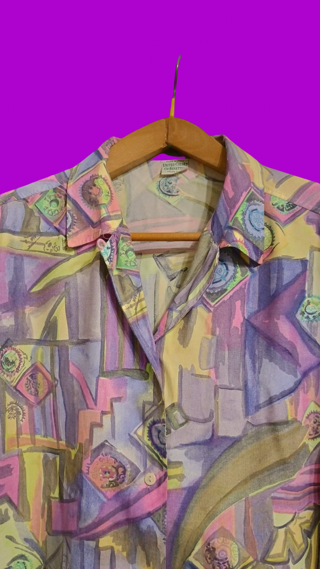 Vintage Multicolor Fantasy 90's Shirt Woman Size L