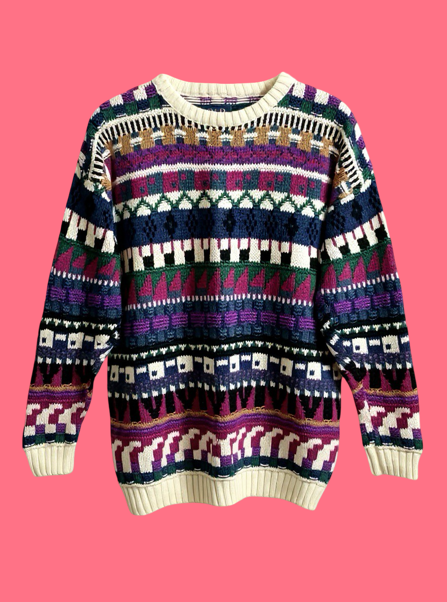 Vintage Multicolor Fantasy 90's Sweatshirt Unisex Size L