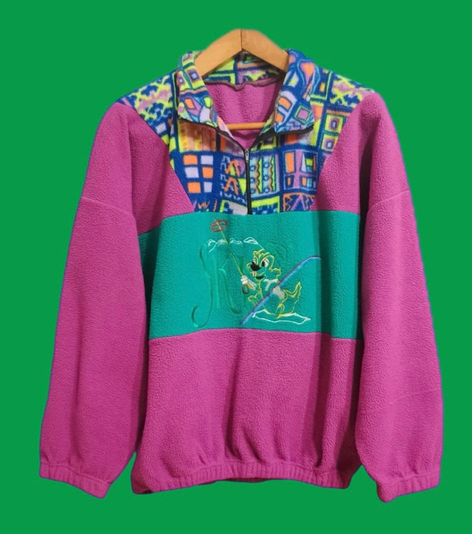 Sweatshirt Vintage Multicolor A Fantasia Anni 90 Unisex Size M