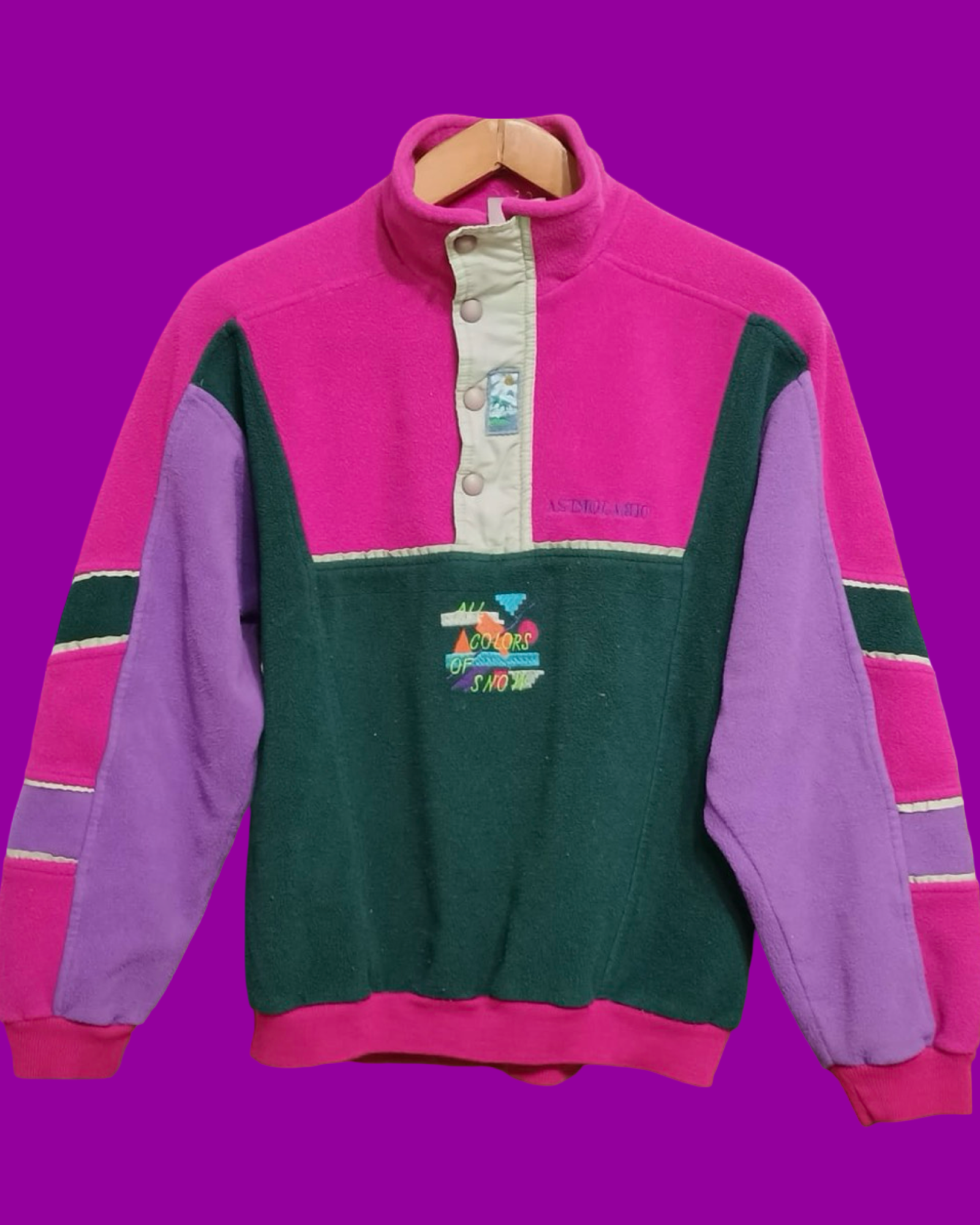 Vintage Multicolor Fantasy 90's Fleece Woman Size S