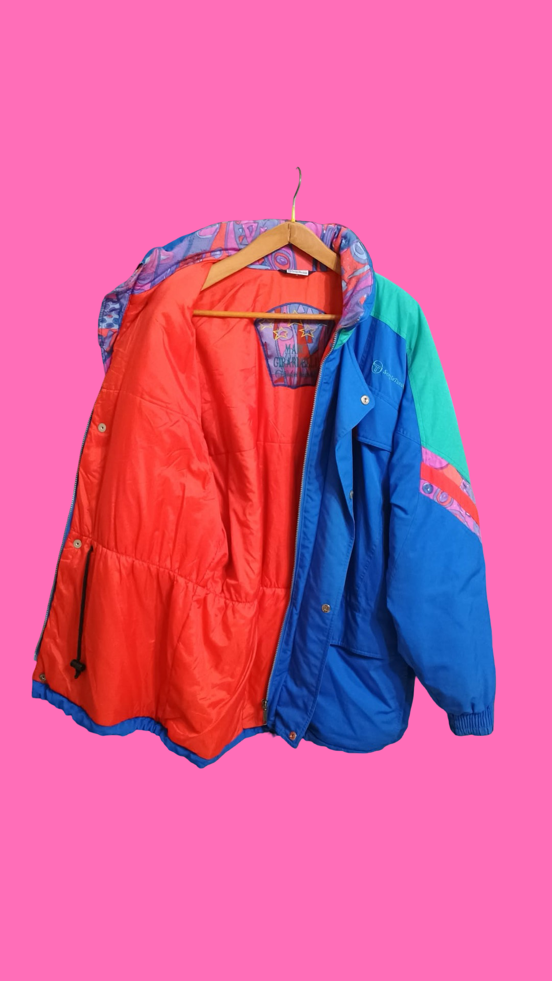 Vintage Multicolor Fantasy 90's Sergio Tacchini Snow Jacket Unisex Size XL