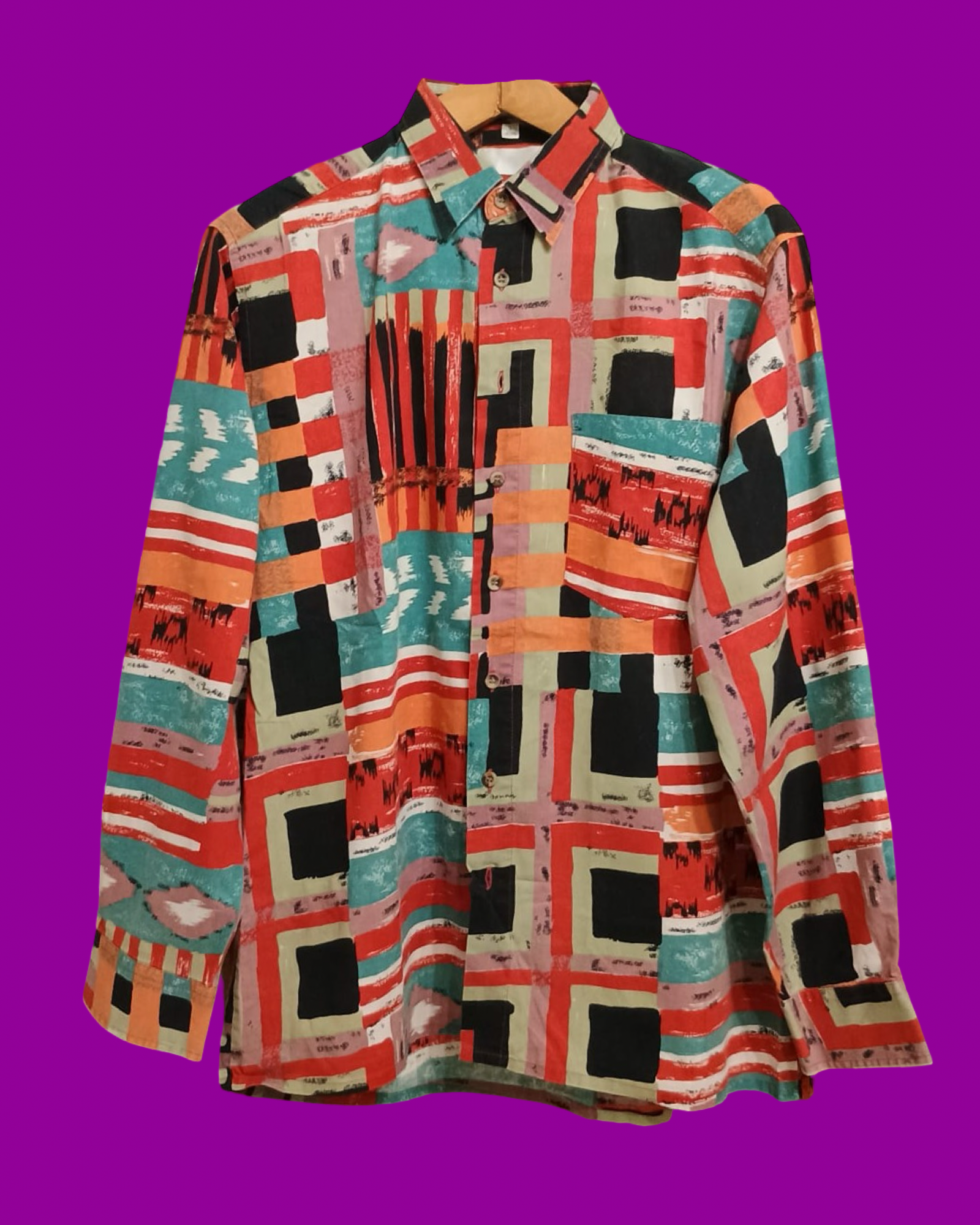 Vintage Multicolor Fantasy 90's Spring Shirt Unisex Size L