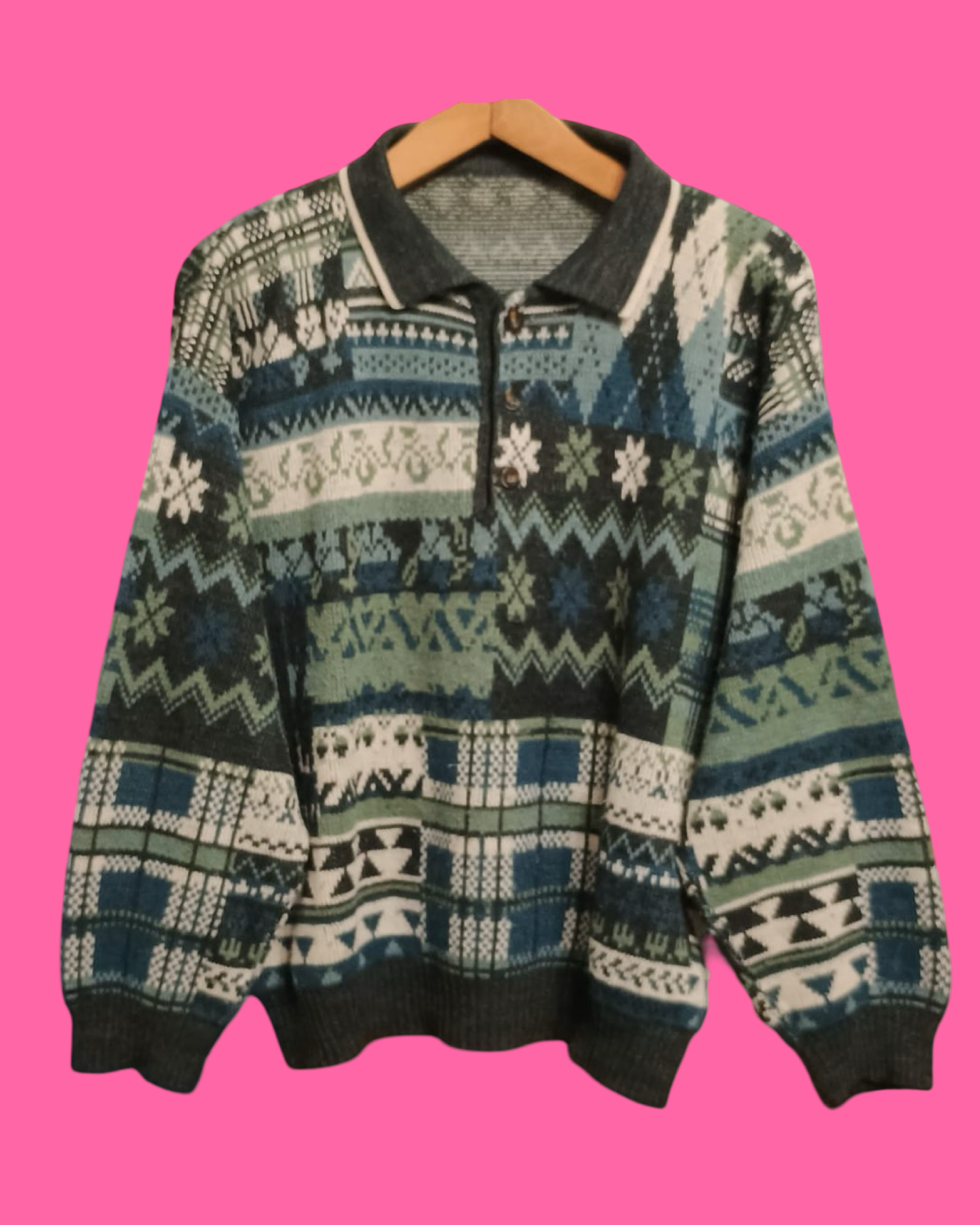 Vintage Multicolor Fantasy 90's Sweater Unisex Size M