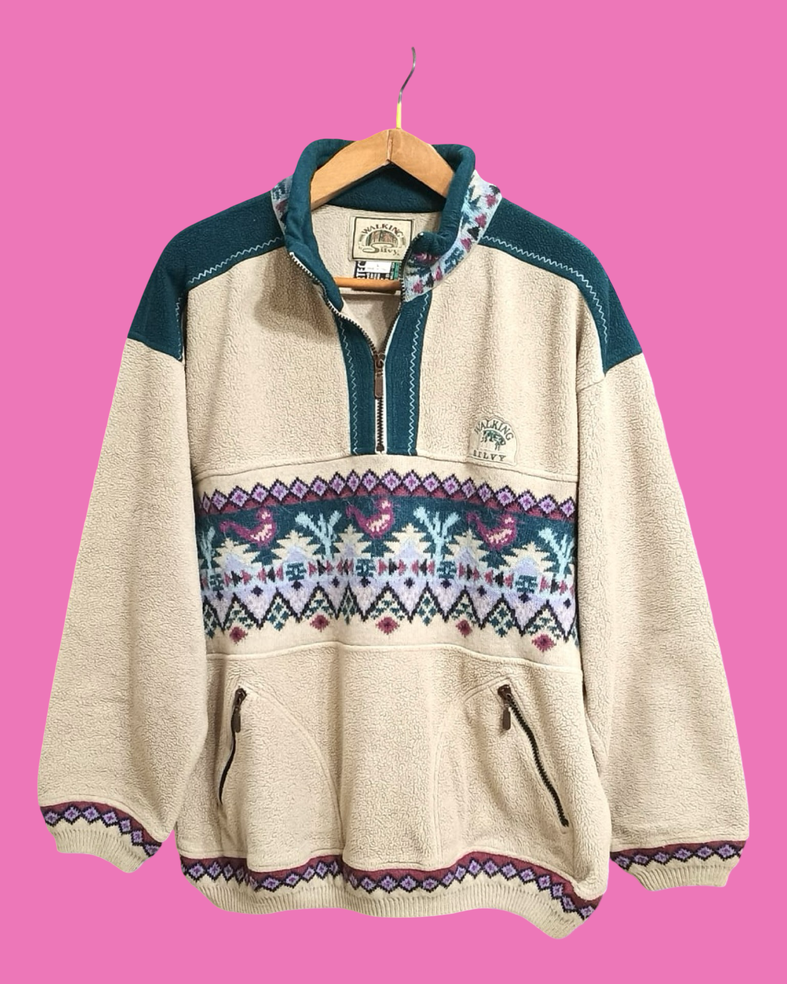 Vintage Multicolor Fantasy 90's Fleece Unisex Size L