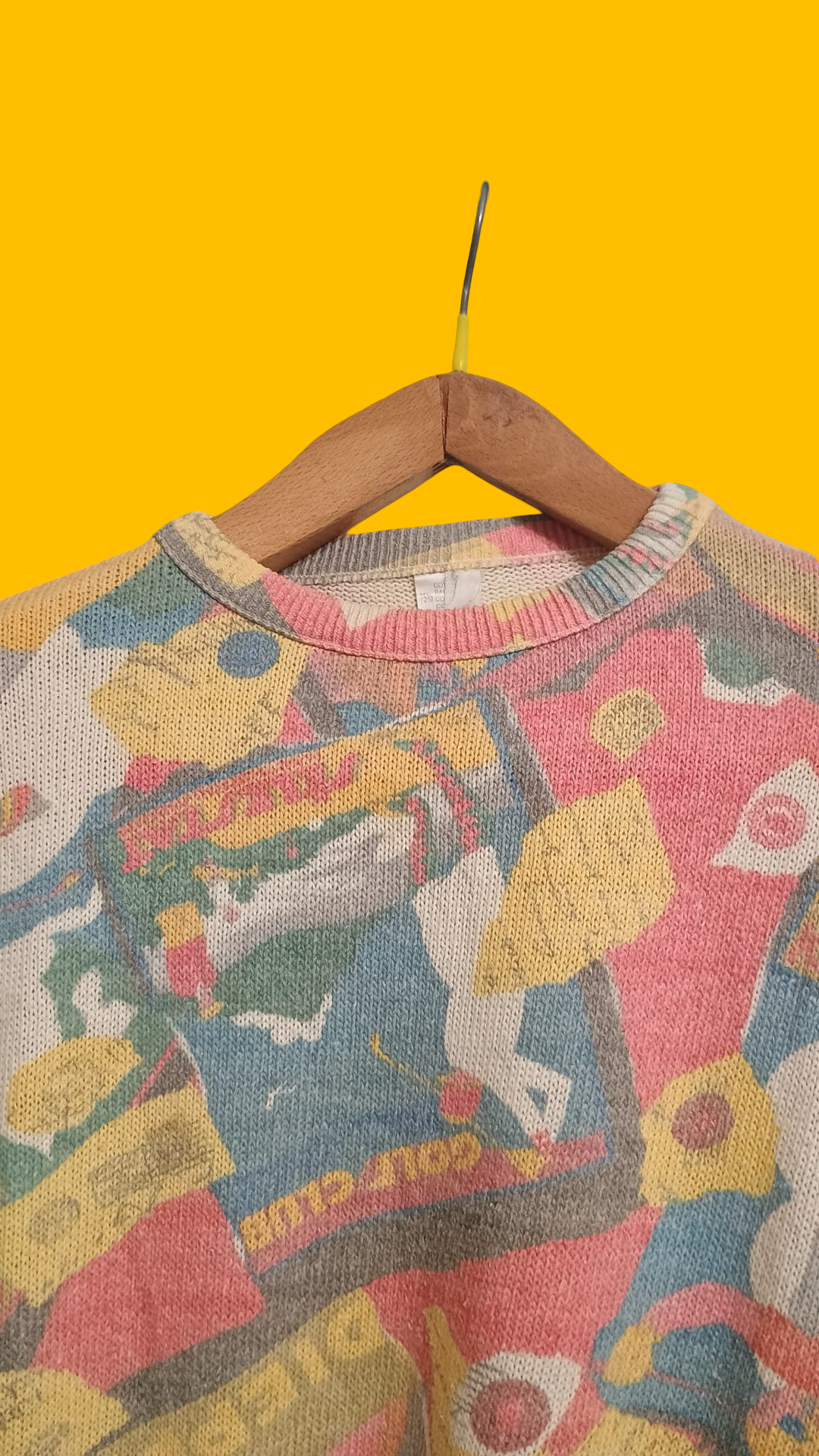 Vintage Multicolor Fantasy 90's Cotton Sweatshirt Woman Size L