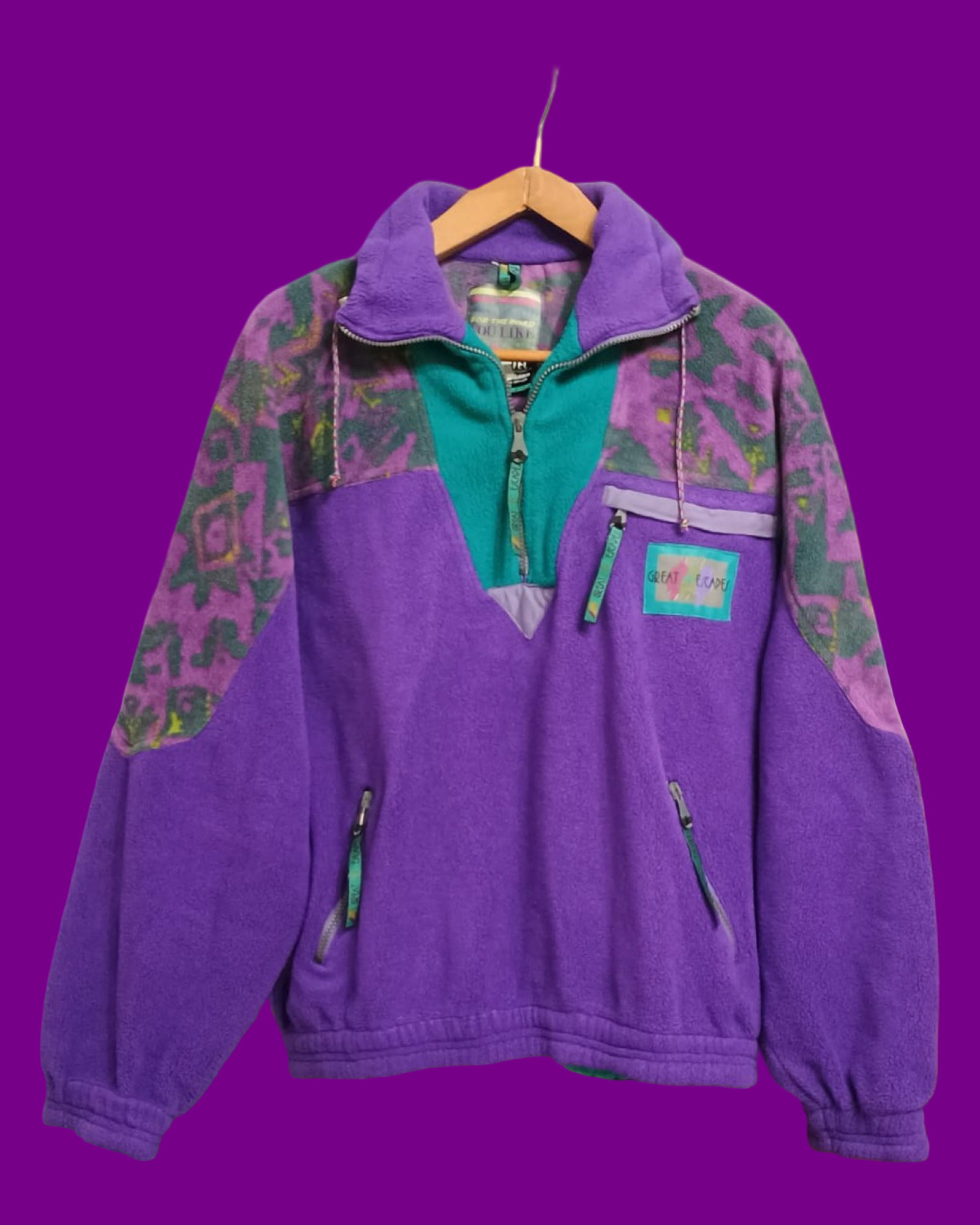 Vintage Multicolor Fantasy 90's Fleece Unisex Size L