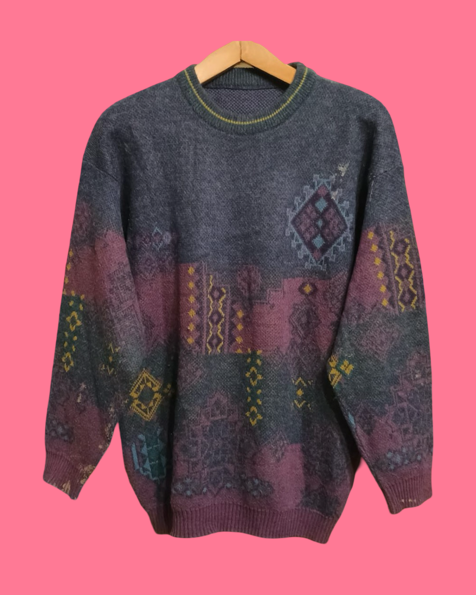 Vintage Multicolor Fantasy 90's Sweater Unisex Size L