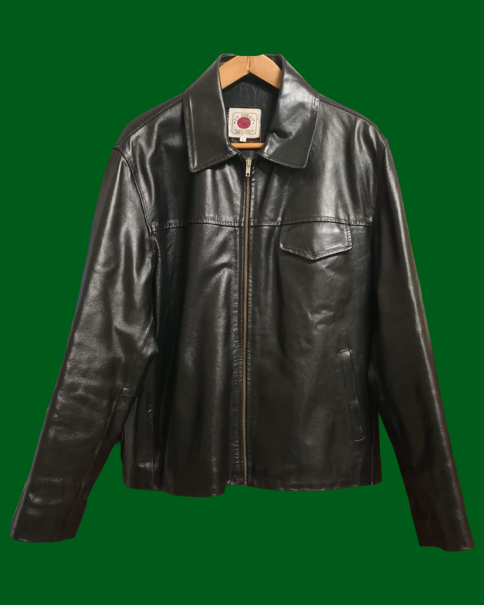 Vintage Black Fantasy 90's Spring Leather Jacket Unisex Size M