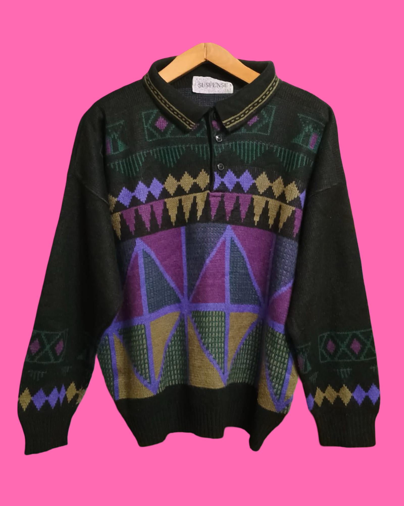 Vintage Multicolor Fantasy 90's Sweater Unisex Size S