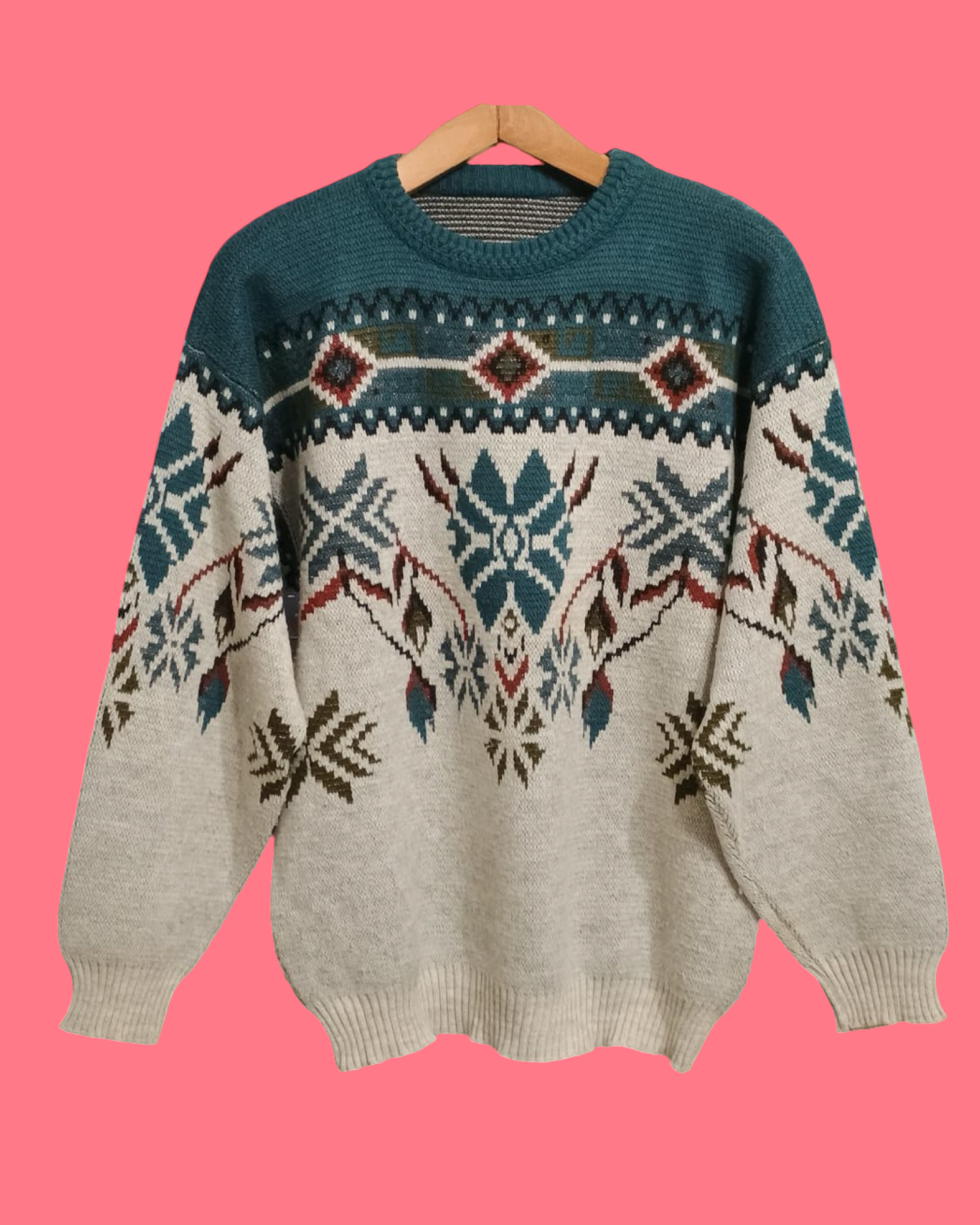 Vintage Multicolor Fantasy 90's Sweater Unisex Size L