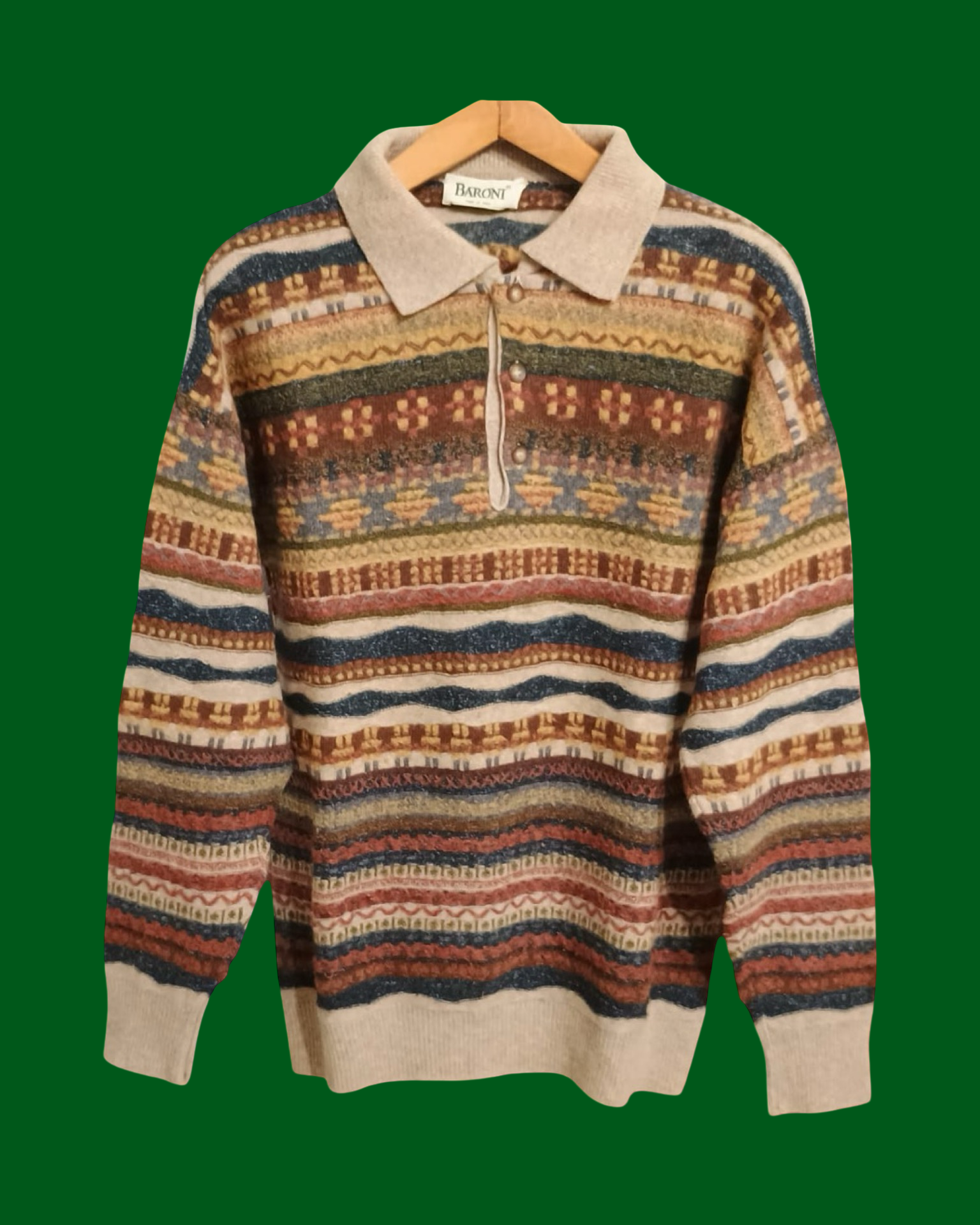 Vintage Multicolor Fantasy 90's Sweater Unisex Size L