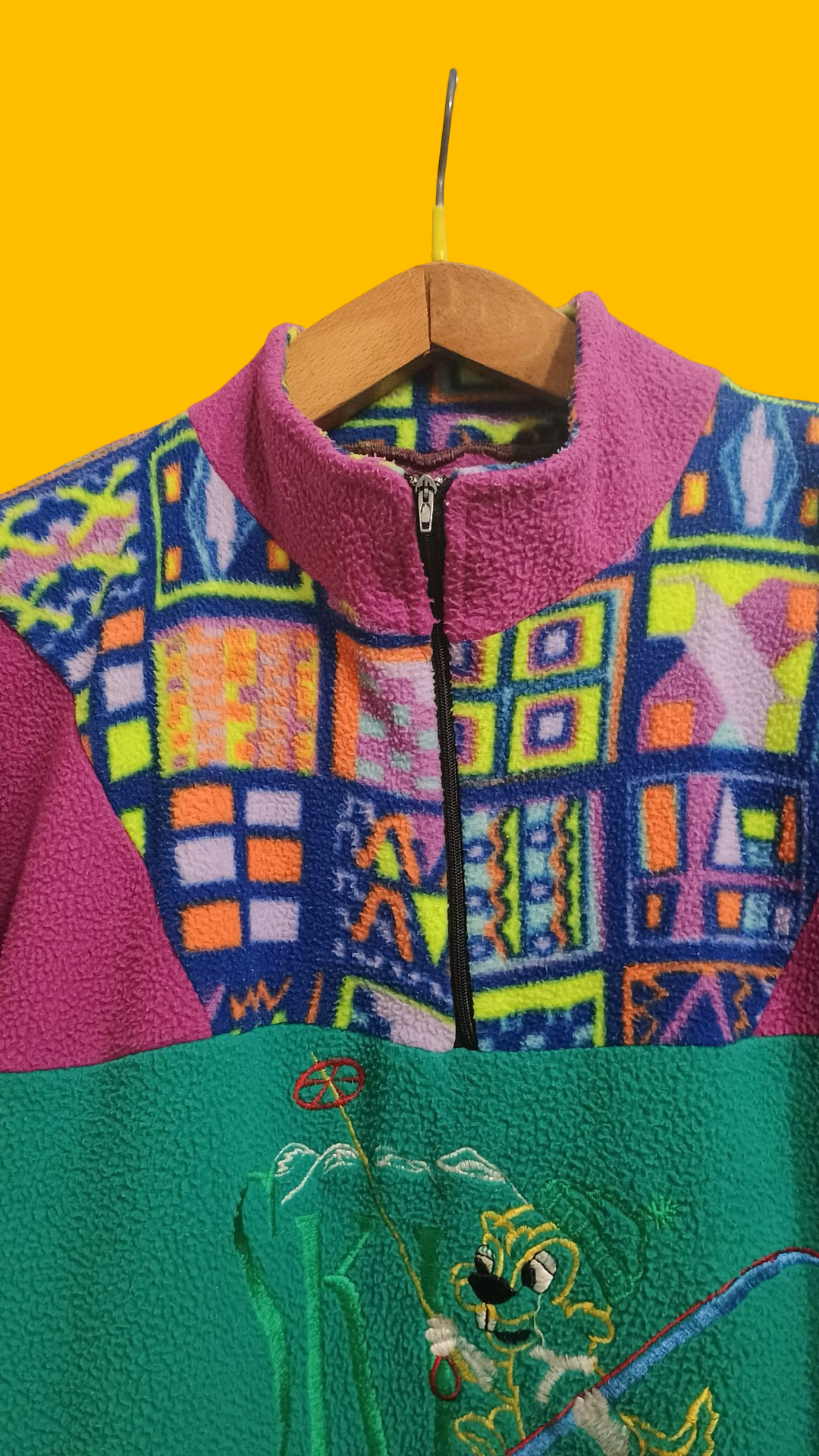 Sweatshirt Vintage Multicolor A Fantasia Anni 90 Unisex Size M
