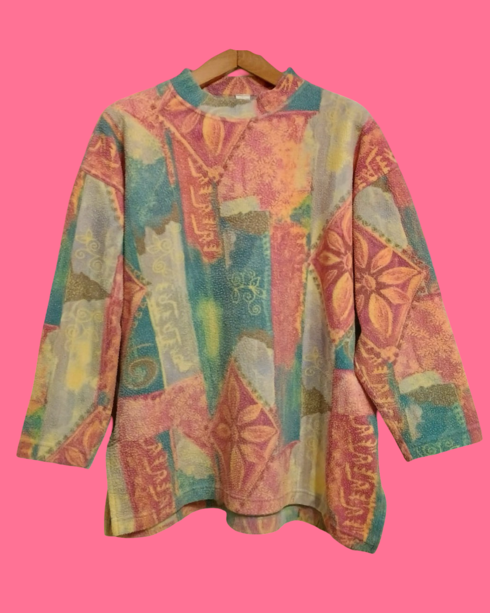 Vintage Multicolor Fantasy 90's Sweatshirt Woman Size L