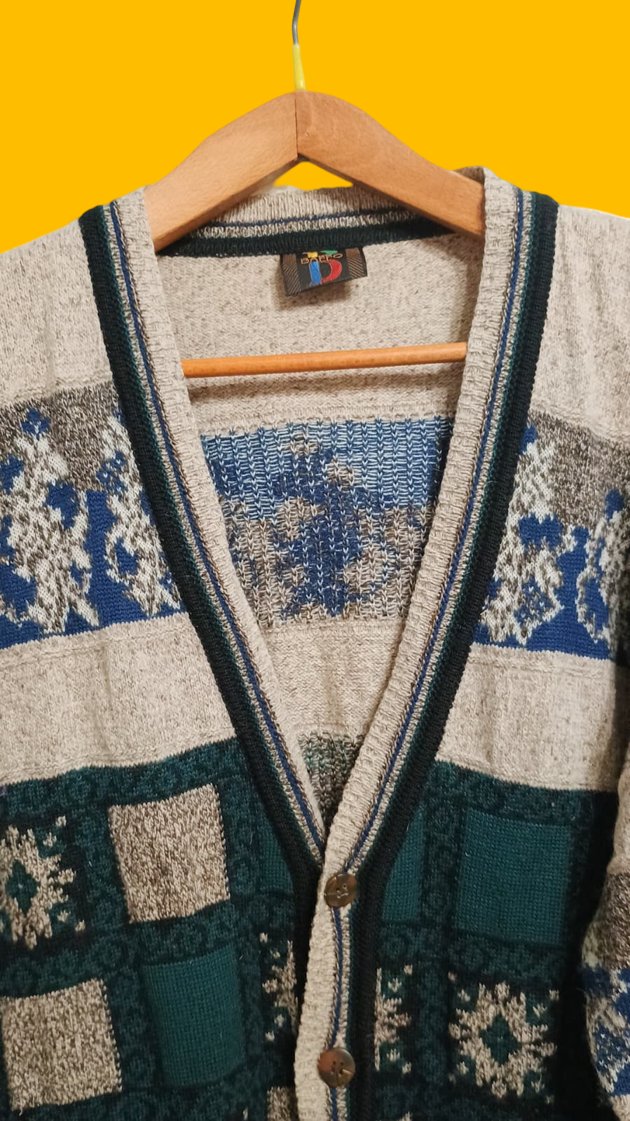 Maglione Vintage Multicolor A Fantasia Anni 90 Unisex Size L