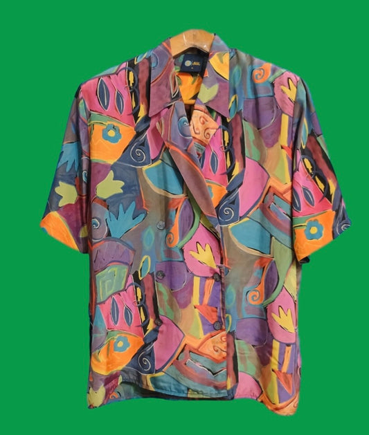 Vintage Multicolor Fantasy 90's Shirt Woman Size M