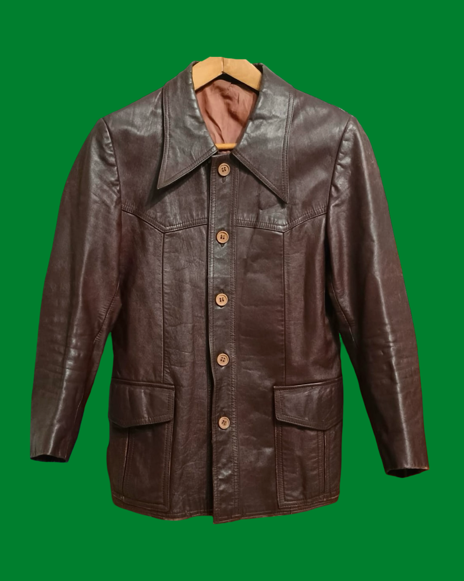 Vintage Brown 90's Spring Leather Jacket Unisex Size M