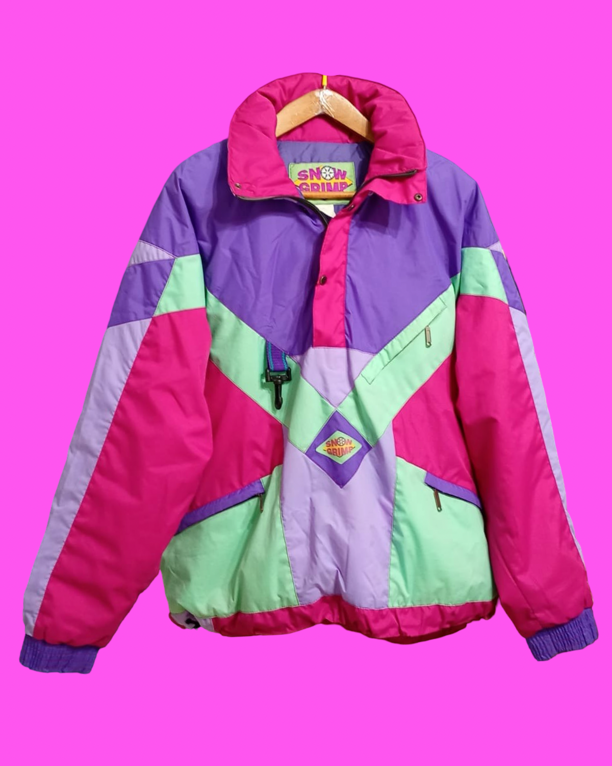 Vintage Multicolor Fantasy 90's Rare Snow Jacket Unisex Size L
