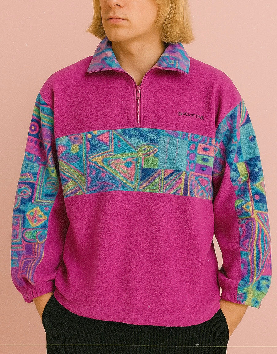 Sweatshirt Vintage Multicolor A Fantasia Anni 90 Unisex Size XL