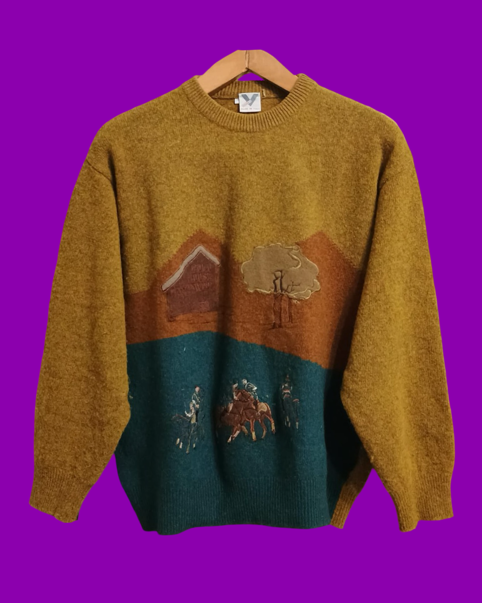 Vintage Multicolor Fantasy 90's Sweater Woman Size L