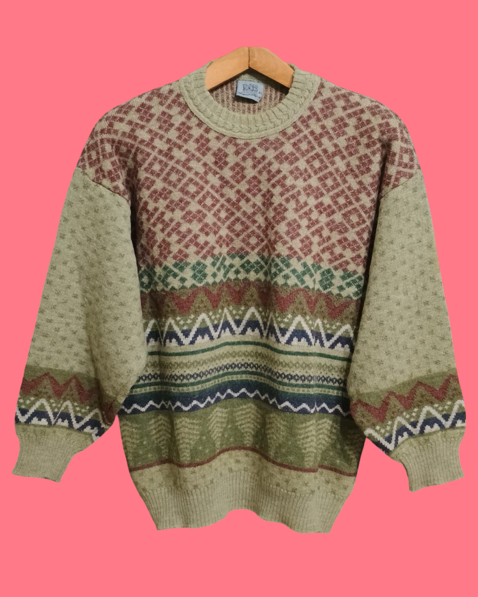 Vintage Multicolor Fantasy 90's Sweater Unisex Size L