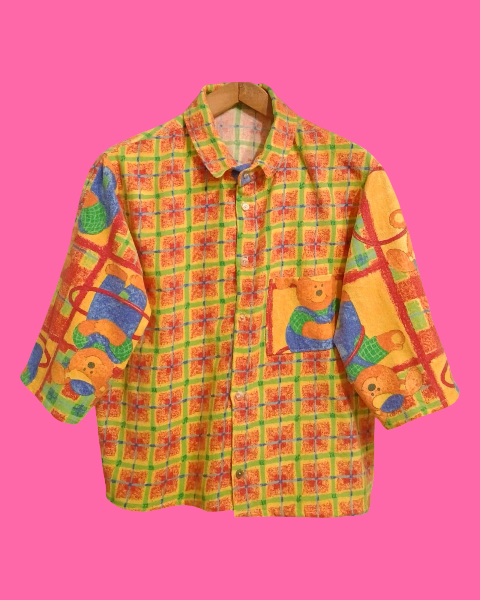 Vintage Multicolor Fantasy 90's Cropped Shirt Woman Size M