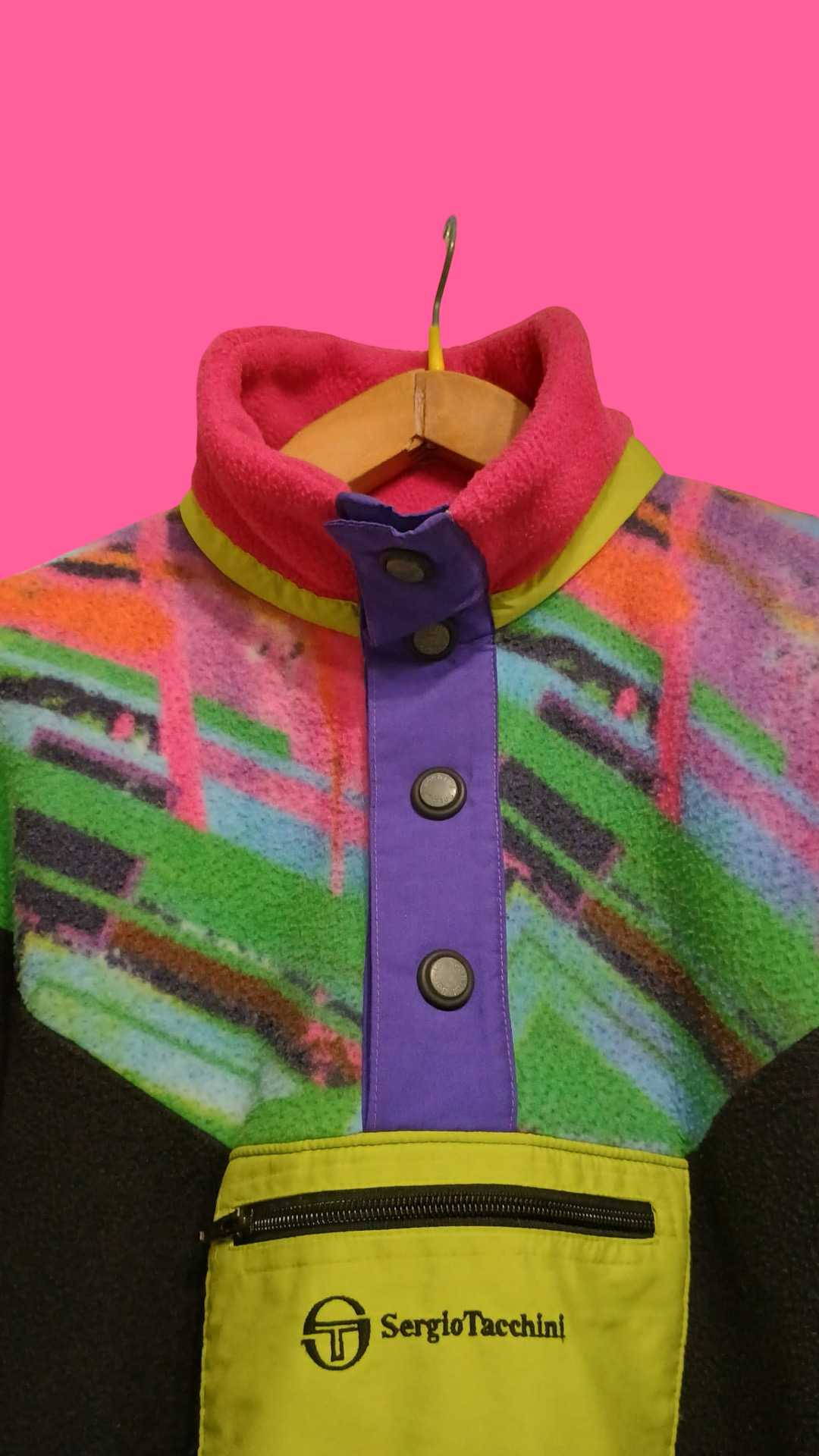 Vintage Multicolor Fantasy 90's Sergio Tacchini Fleece Unisex Size M