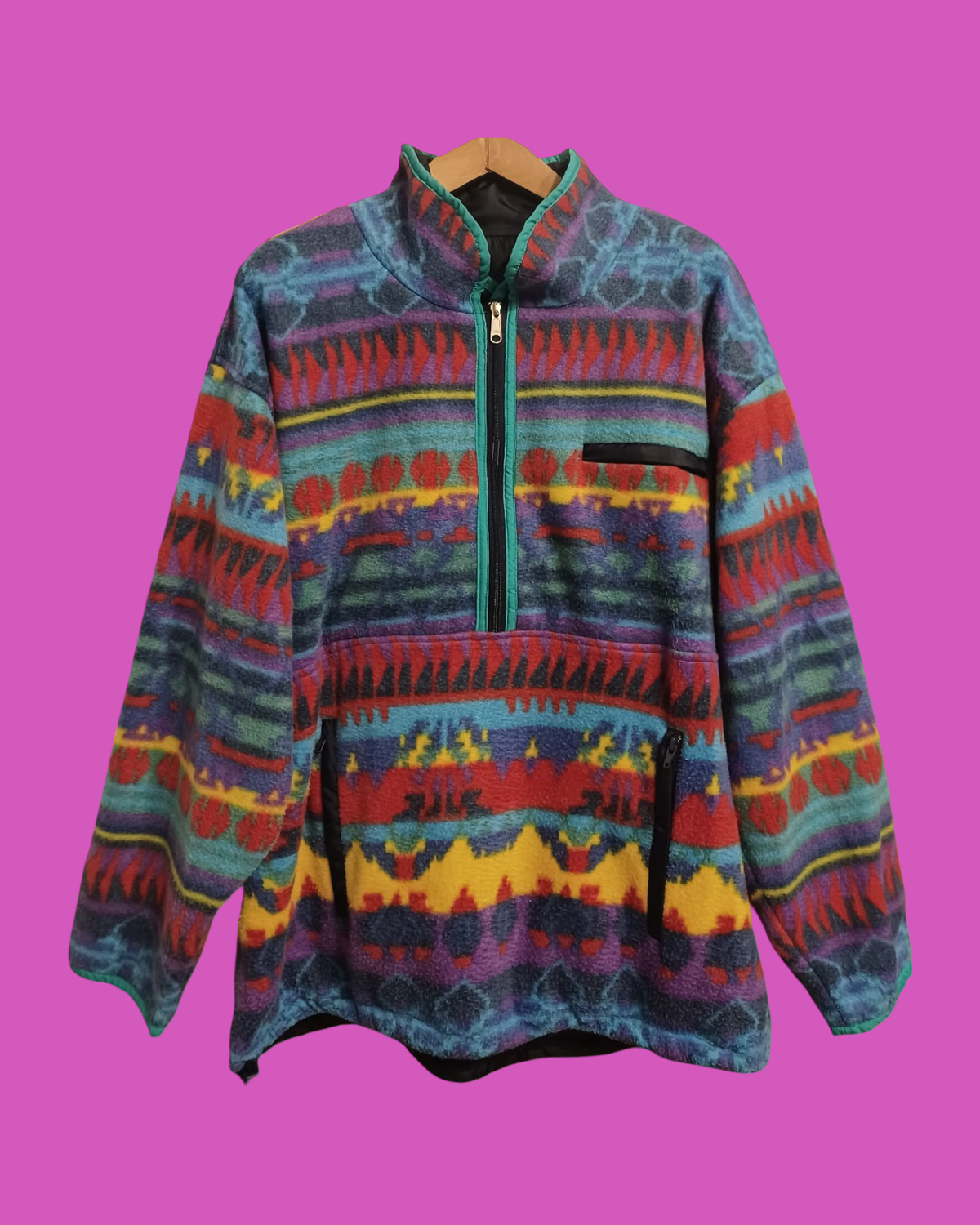 Vintage Multicolor Fantasy 90's Rare Fleece Unisex Size XL