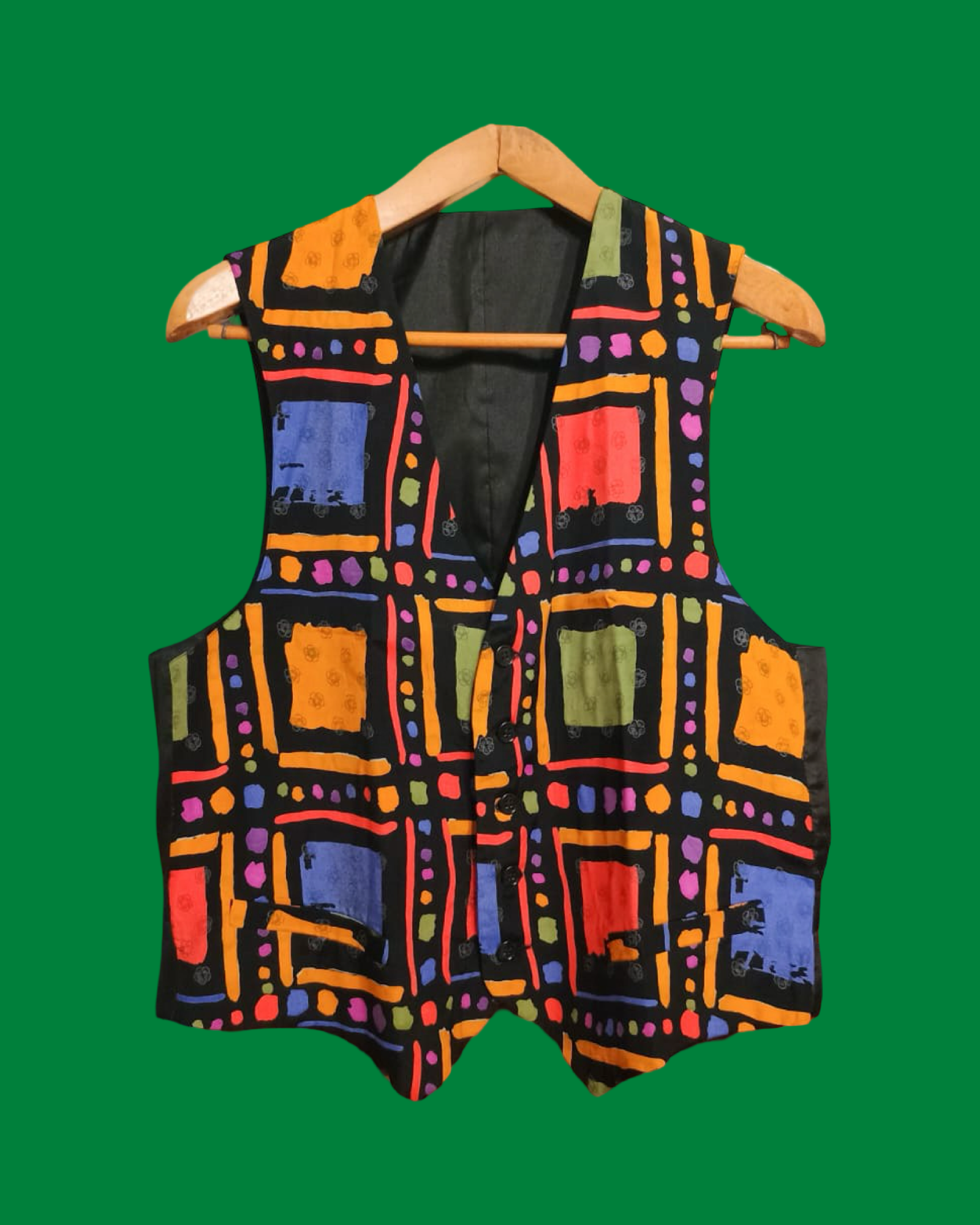 Vintage Multicolor Fantasy 90's Gilet Unisex Size M