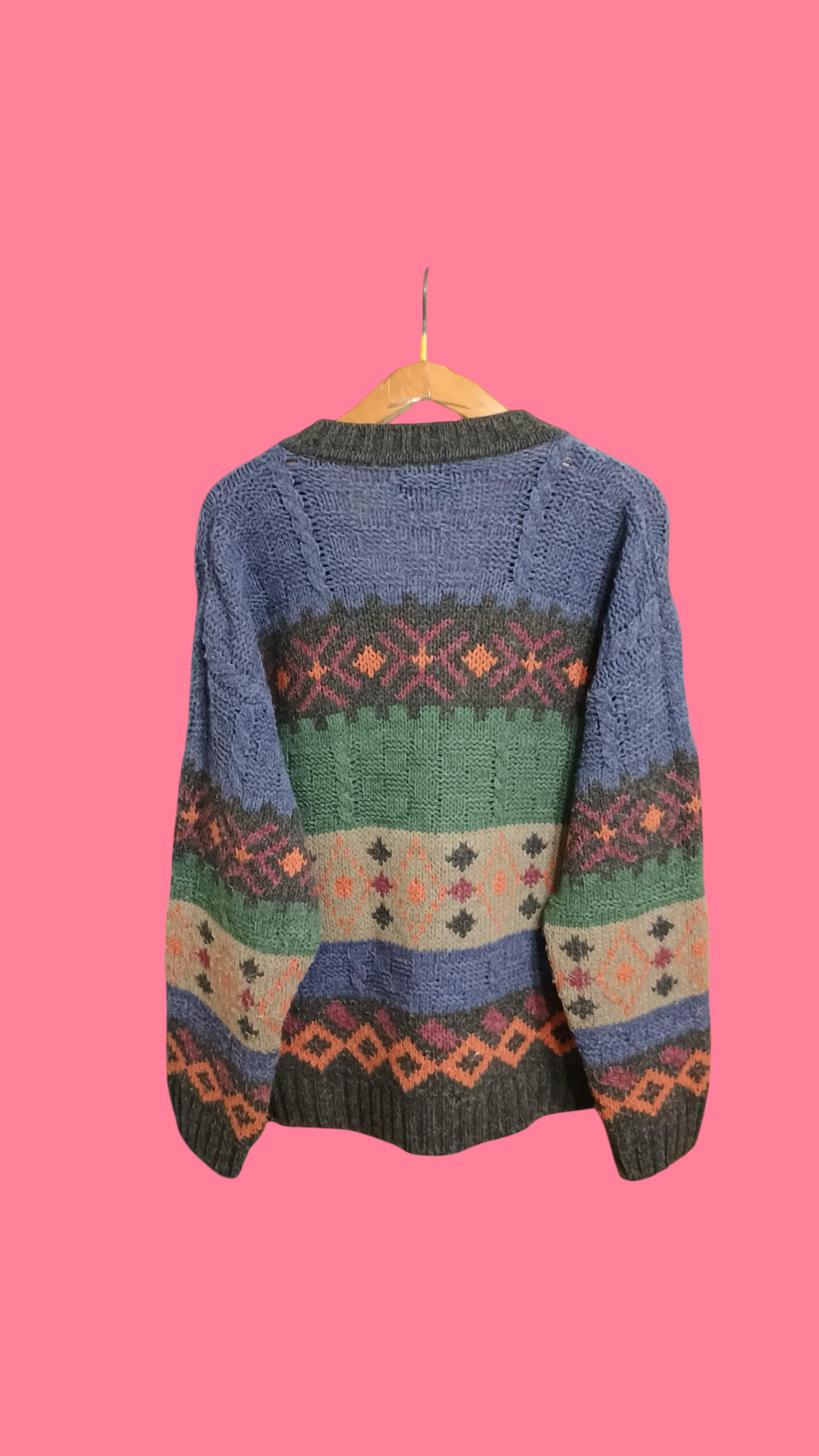 Vintage Multicolor Fantasy 90's Sweater Unisex Size L