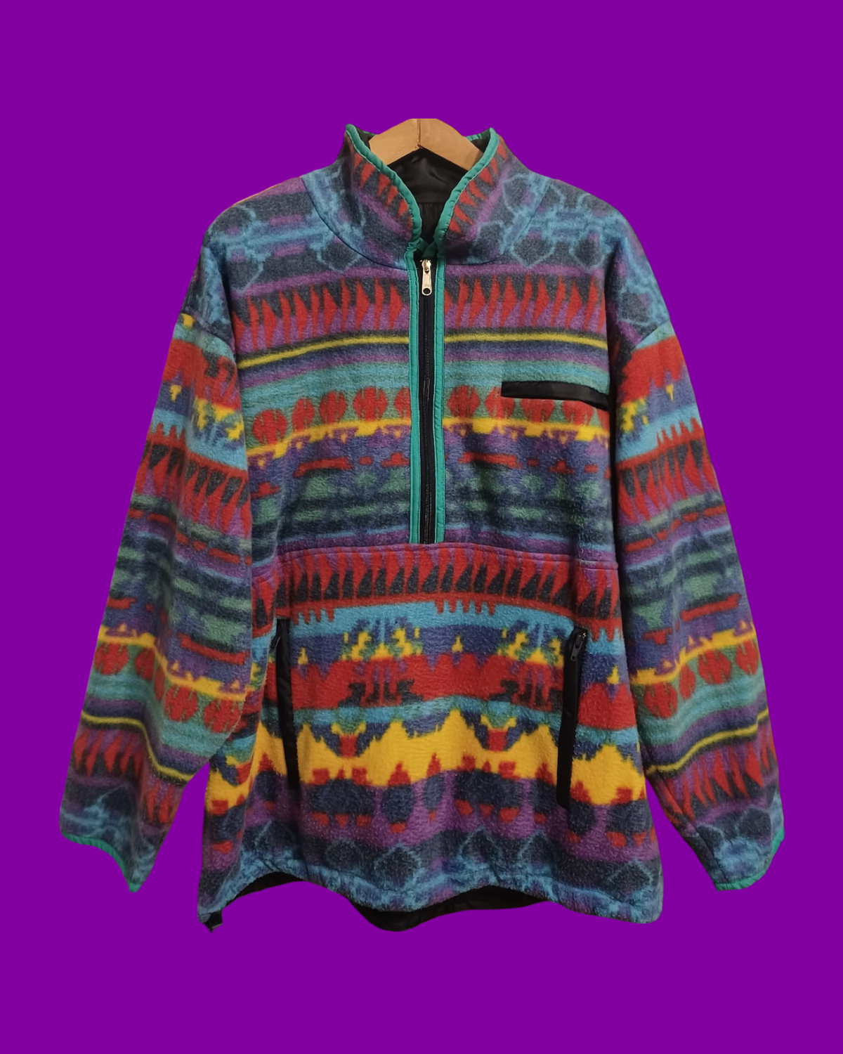 Vintage Multicolor Fantasy 90's Rare Fleece Unisex Size XL