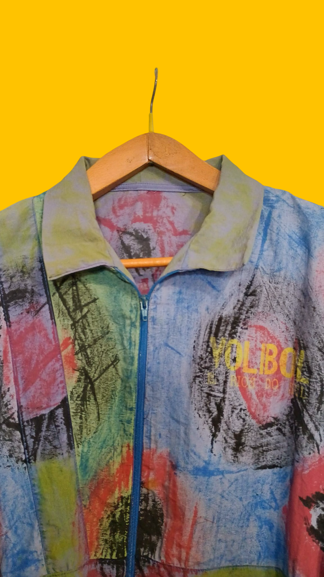 Sweatshirt Vintage Multicolor A Fantasia Anni 90 Unisex Size S