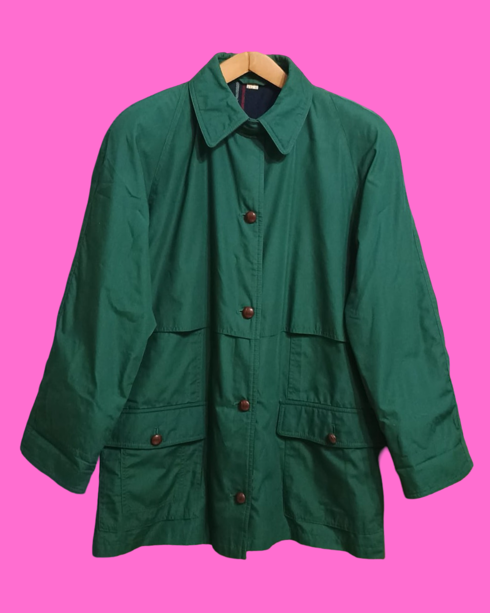 Vintage Green 90's Trench Woman Size L