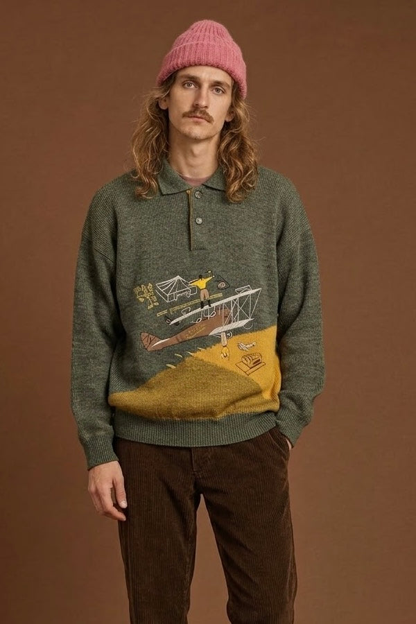 Vintage Multicolor Fantasy 90's Sweater Unisex Size L