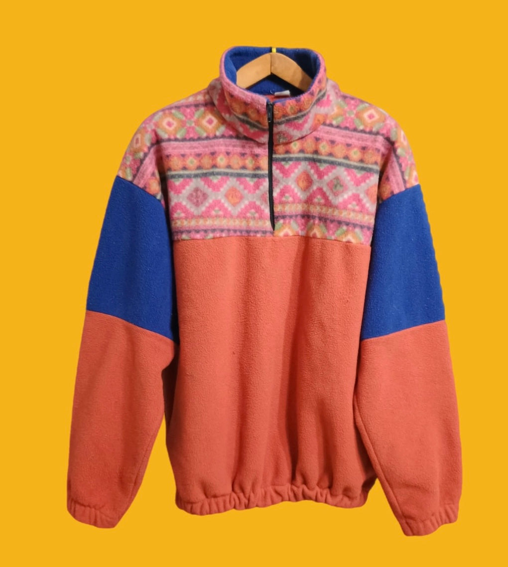 Sweatshirt Vintage Multicolor A Fantasia Anni 90 Unisex Size XL