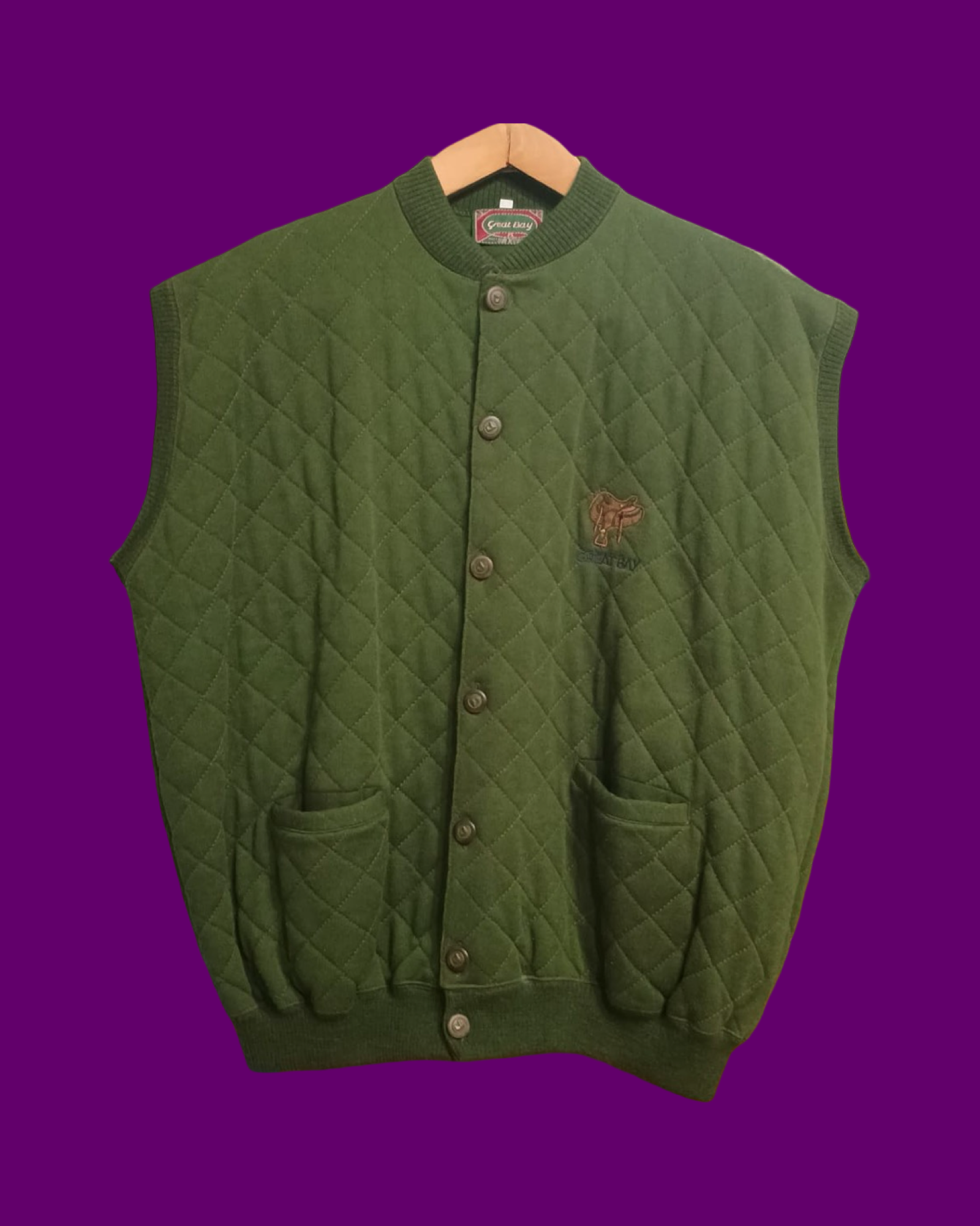 Vintage Multicolor Fantasy 90's Fleece Gilet Unisex Size L