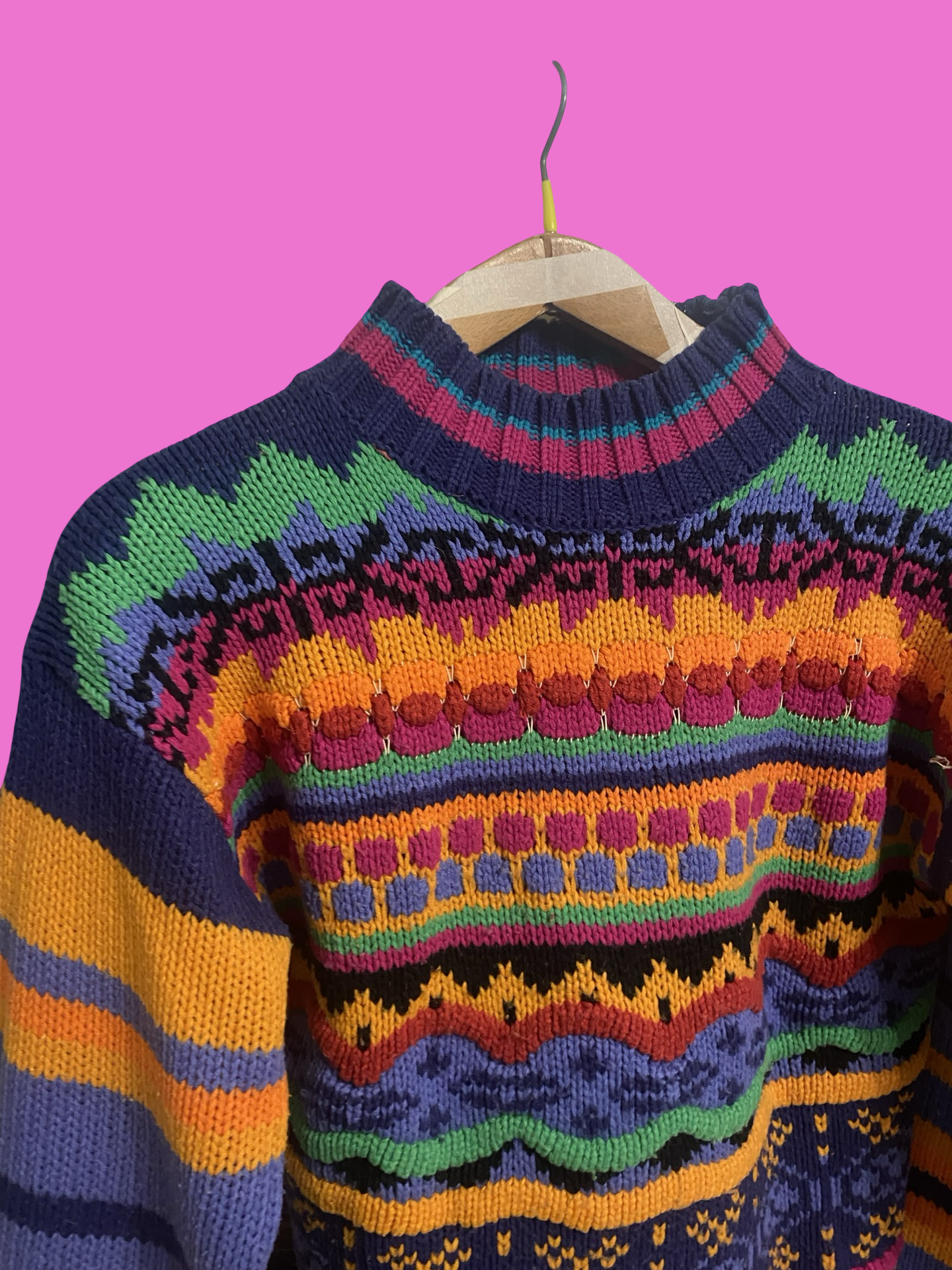 Vintage Multicolor Fantasy 90's Sweater Woman Size M