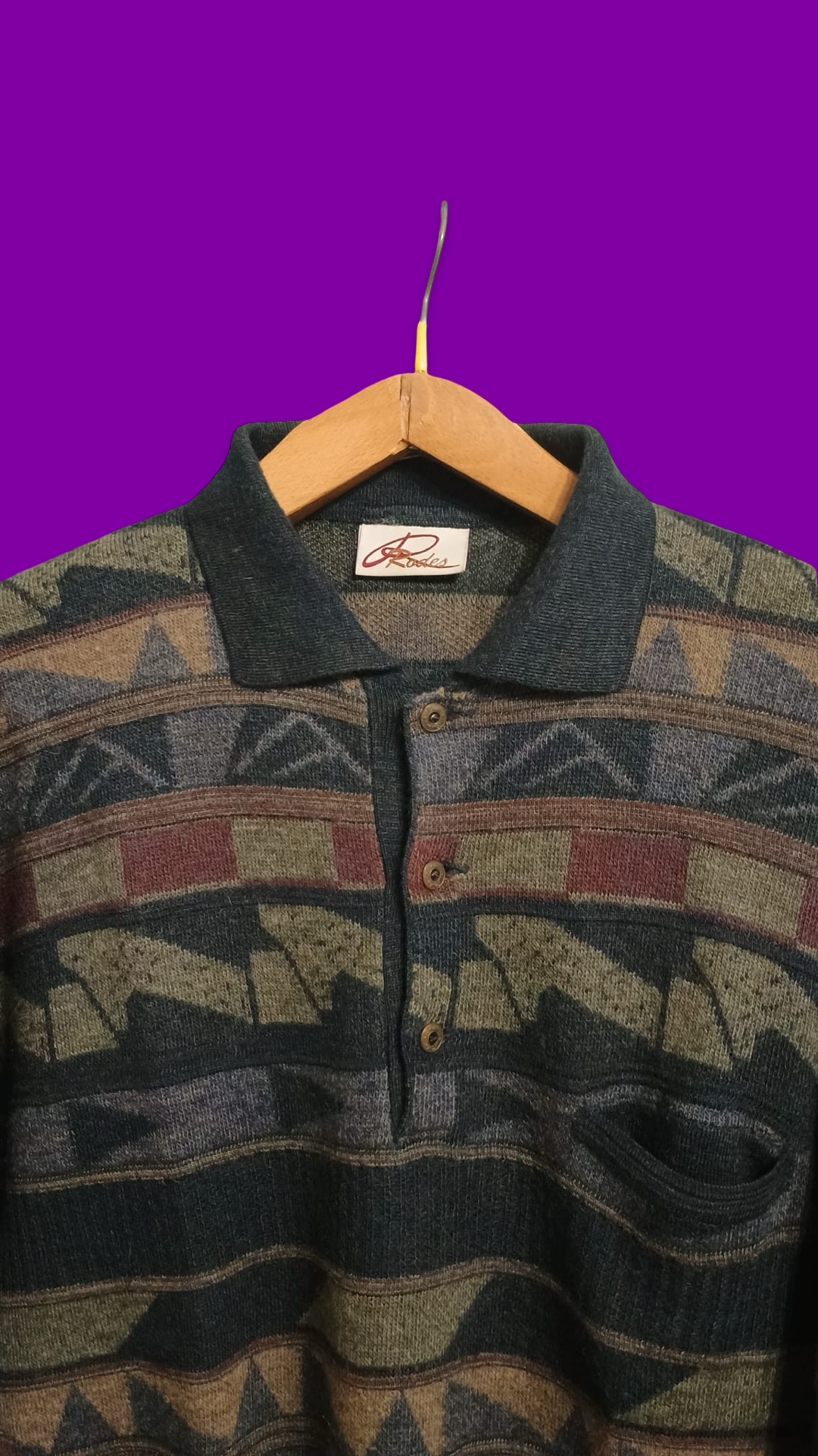 Vintage Multicolor Fantasy 90's Sweater Unisex Size L