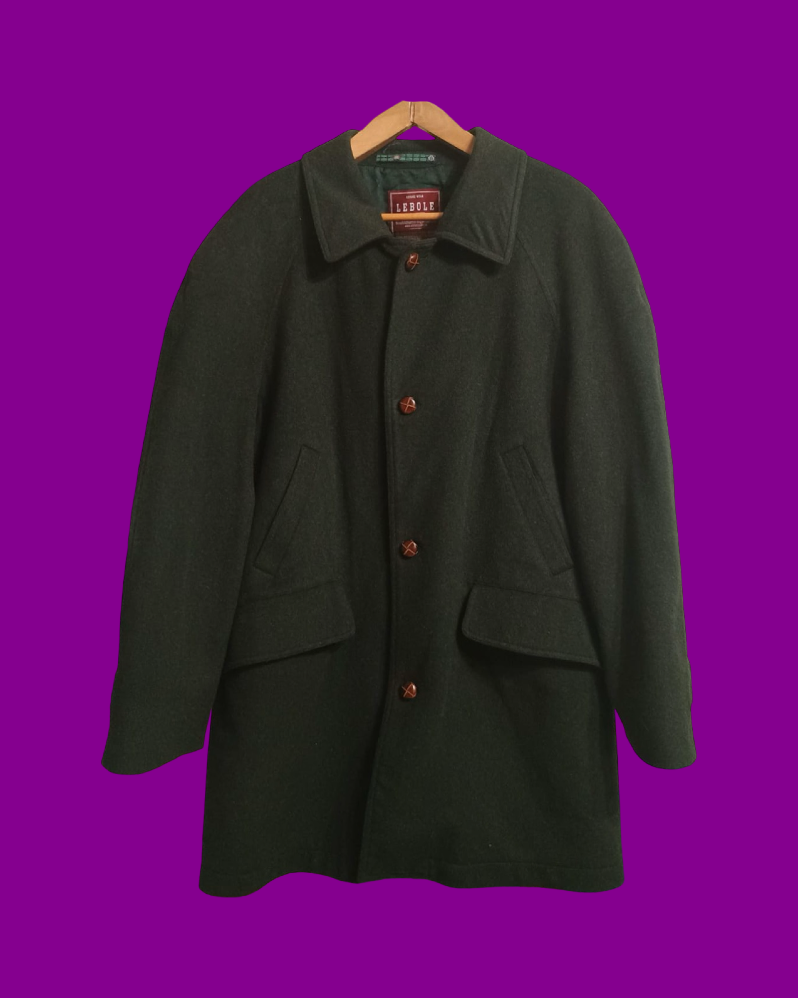 Vintage Multicolor Fantasy 90's Wool Coat Unisex Size L