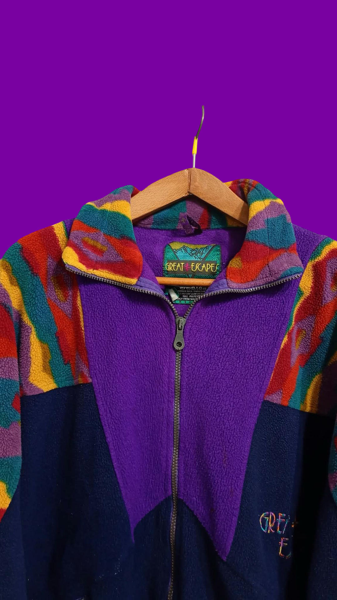 Vintage Multicolor Fantasy 90's Rare Fleece Unisex Size L