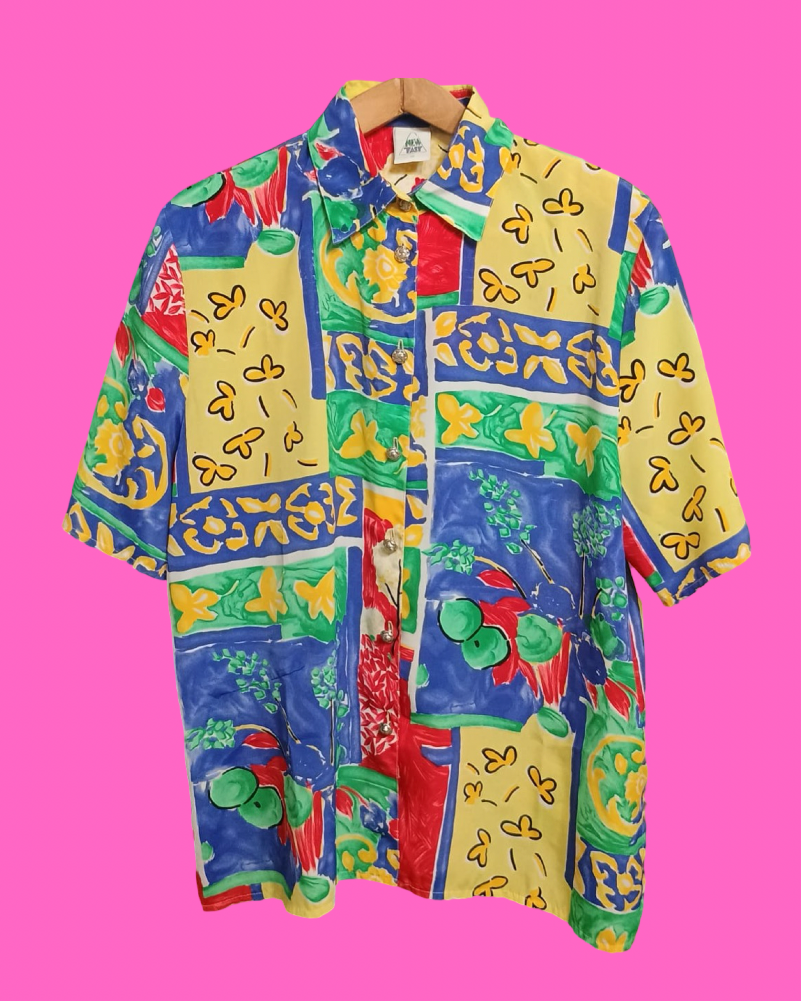 Vintage Multicolor Fantasy 90's Shirt Woman Size L