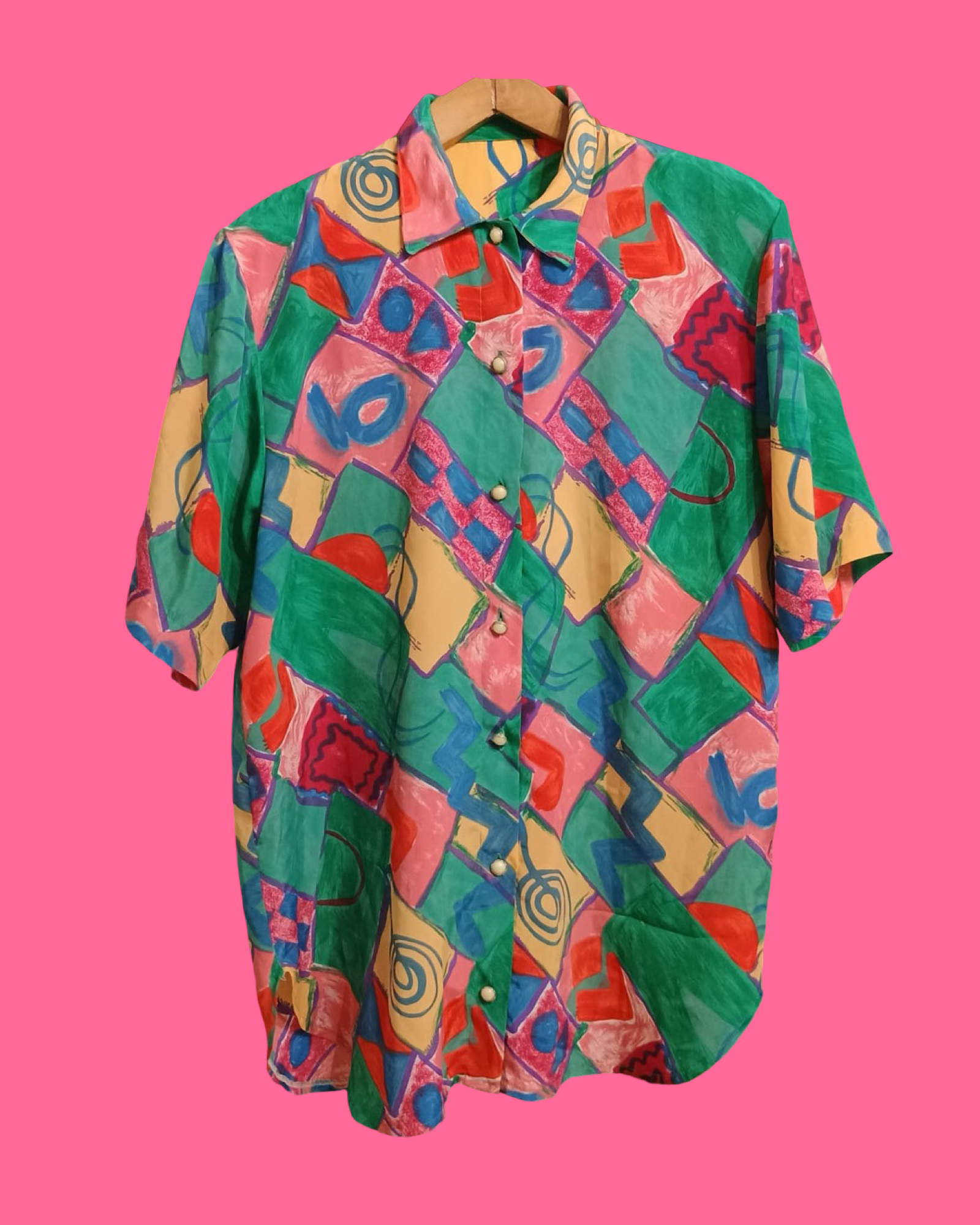 Vintage Multicolor Fantasy 90's Shirt Woman Size L
