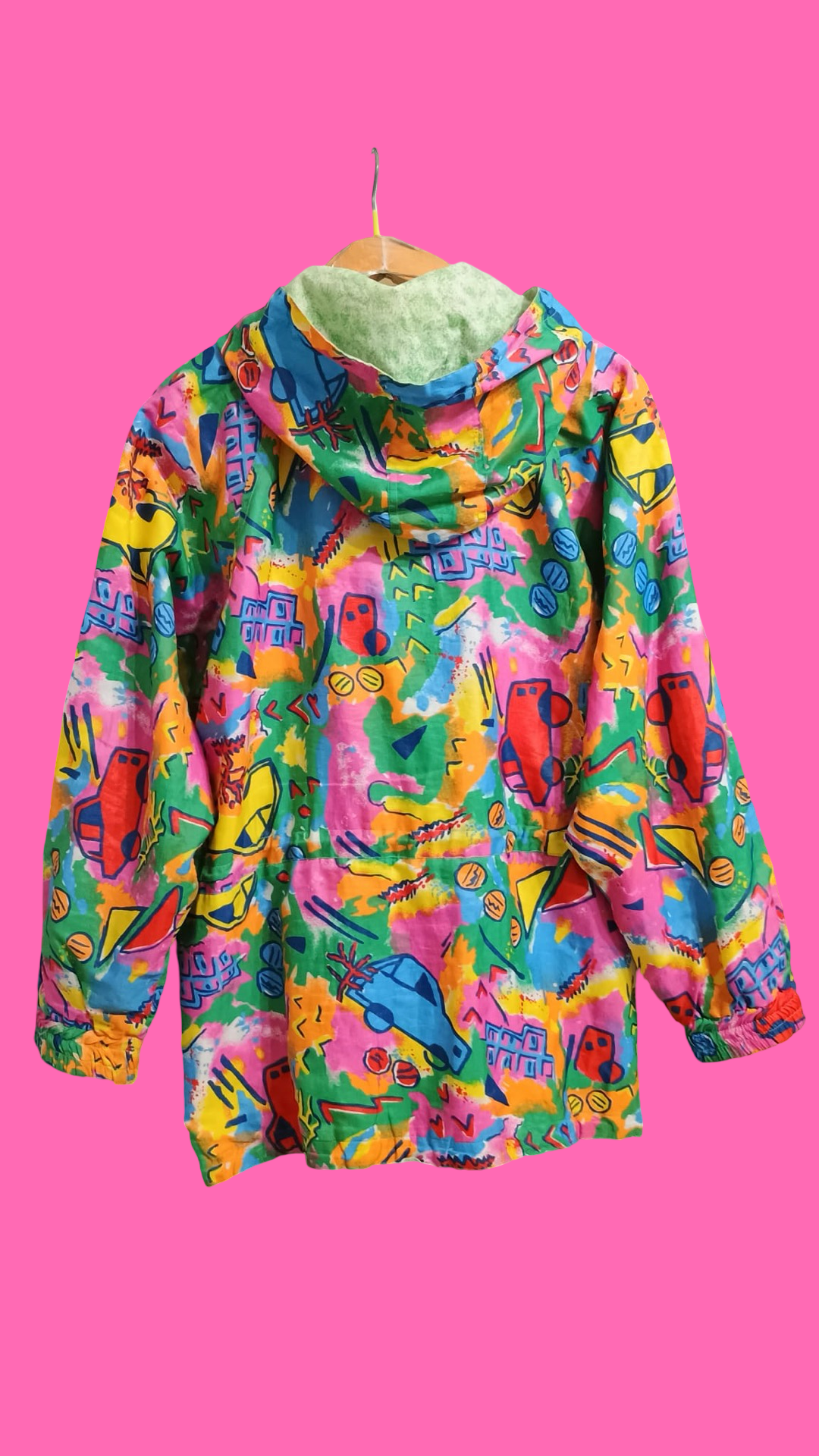 Vintage Multicolor Fantasy 90's Impermeabile Unisex Size M