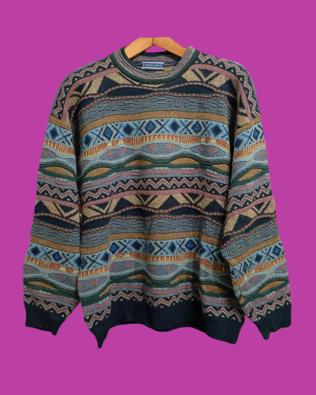 Vintage Multicolor Fantasy 90's Sweater Unisex Size L