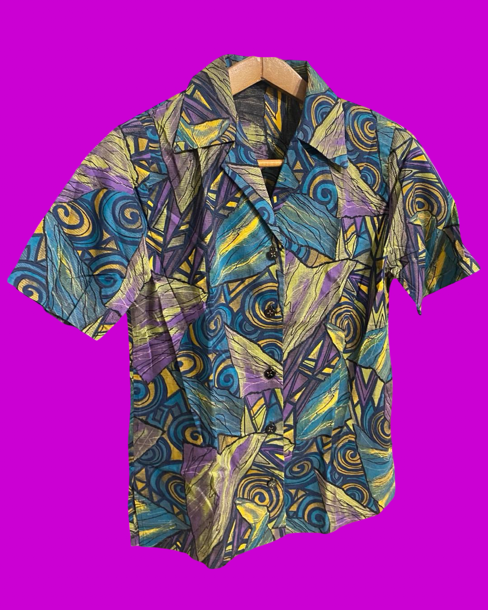 Vintage Multicolor Fantasy 90's Shirt Woman Size L