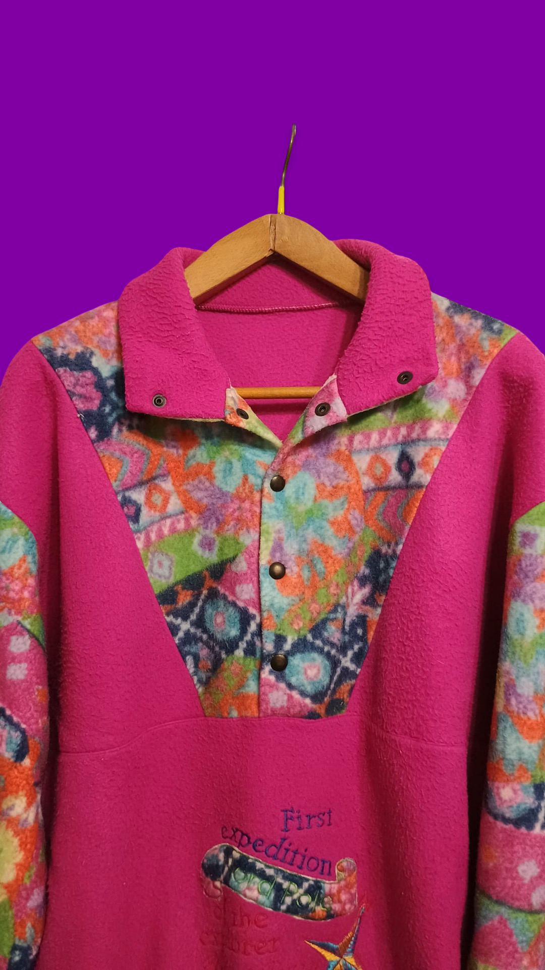 Vintage Multicolor Fantasy 90's Fleece Unisex Size L